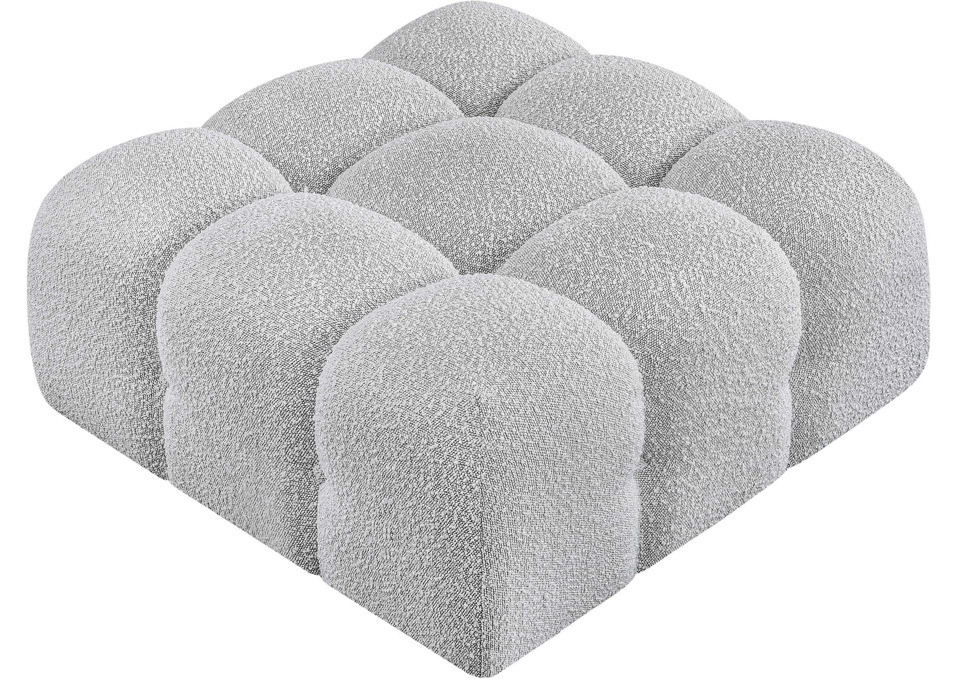 Ames Grey Boucle Fabric Ottoman,Meridian Furniture