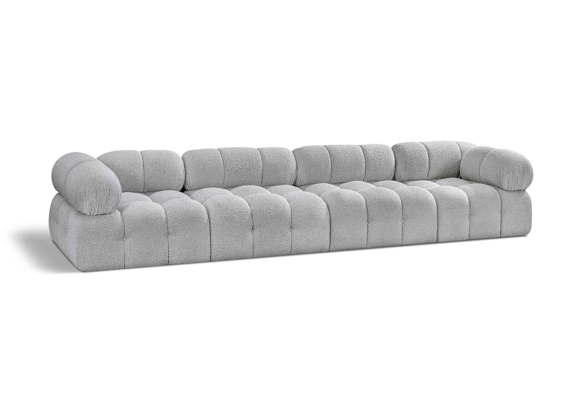 Ames Grey Boucle Fabric Modular Sofa,Meridian Furniture