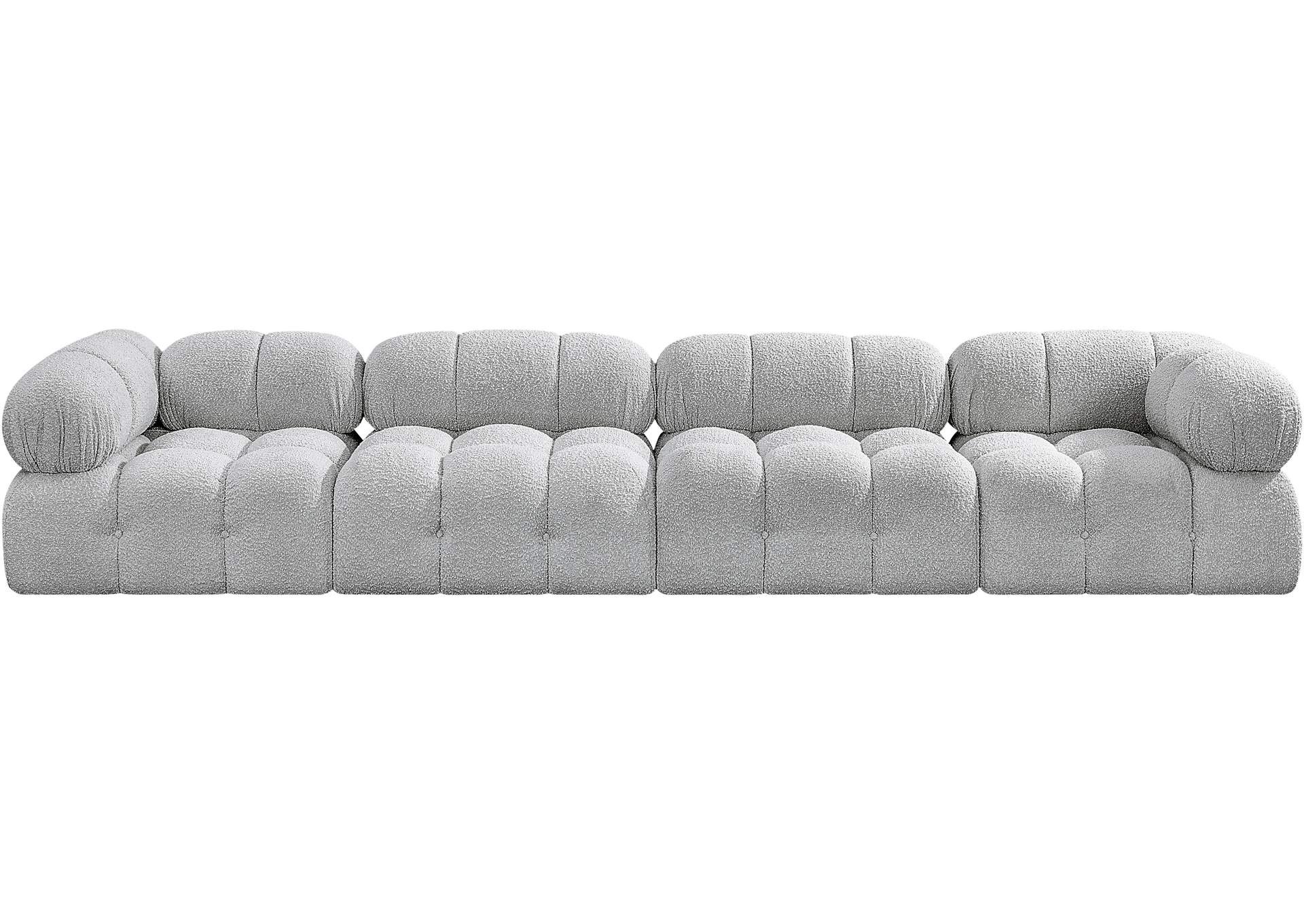 Ames Grey Boucle Fabric Modular Sofa,Meridian Furniture