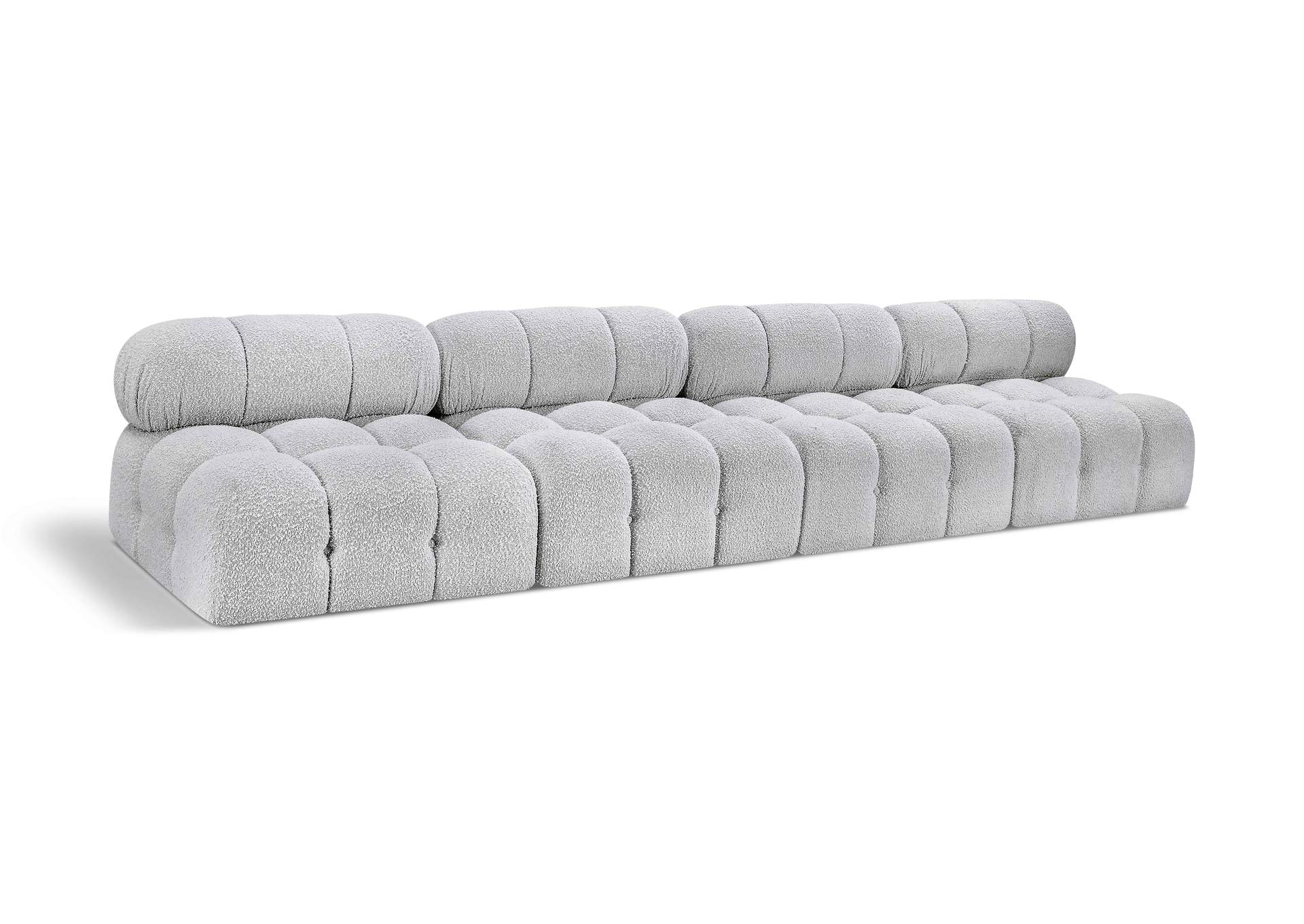 Ames Grey Boucle Fabric Modular Sofa,Meridian Furniture