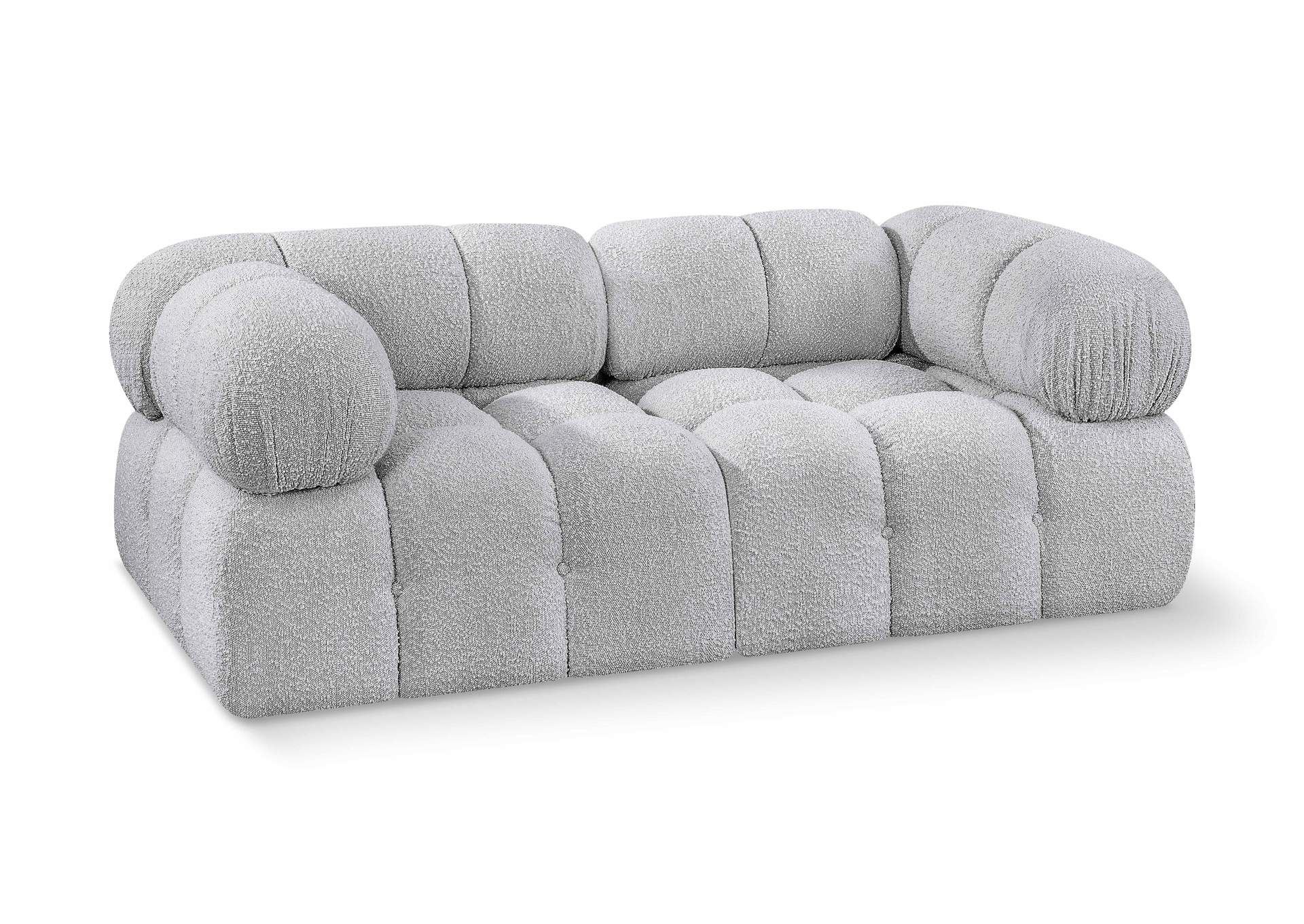 Ames Grey Boucle Fabric Modular Sofa,Meridian Furniture