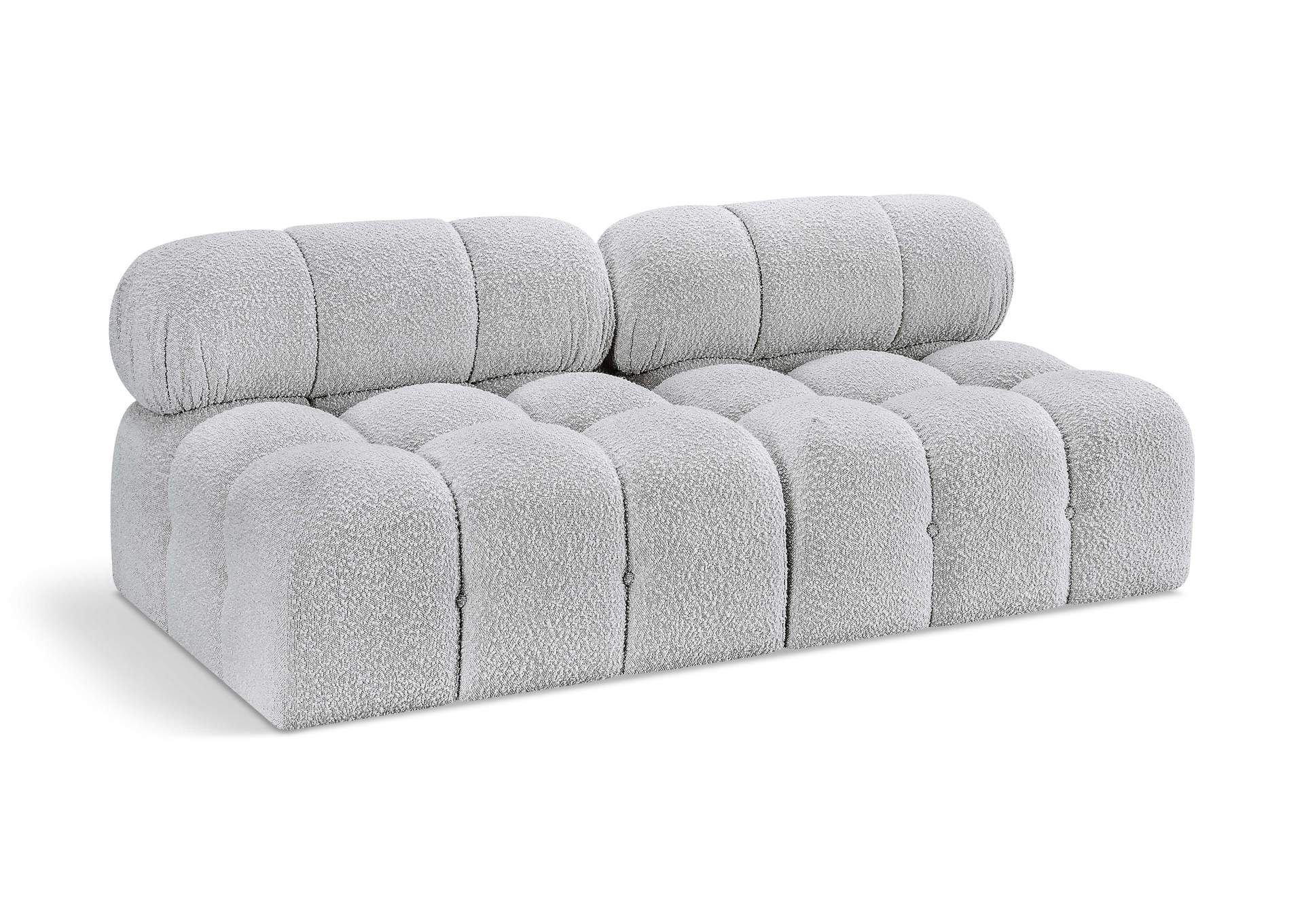 Ames Grey Boucle Fabric Modular Sofa,Meridian Furniture