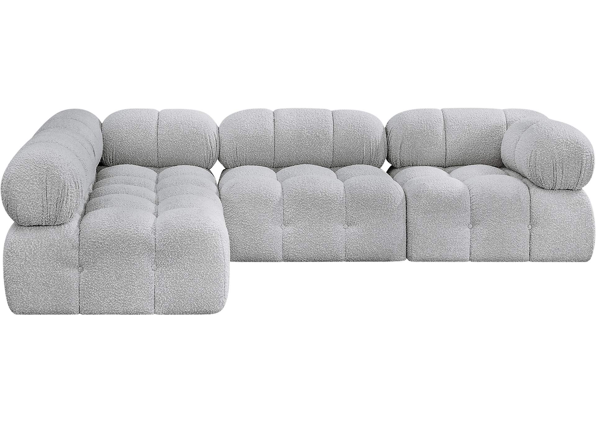 Ames Grey Boucle Fabric Modular Sectional,Meridian Furniture