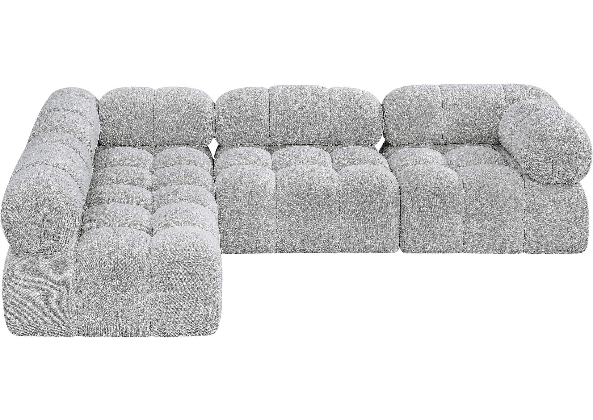 Ames Grey Boucle Fabric Modular Sectional,Meridian Furniture