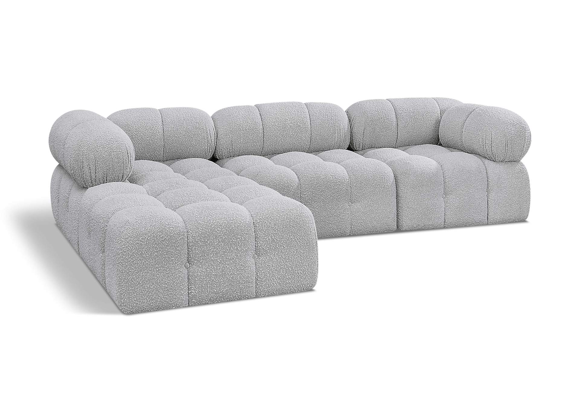 Ames Grey Boucle Fabric Modular Sectional,Meridian Furniture