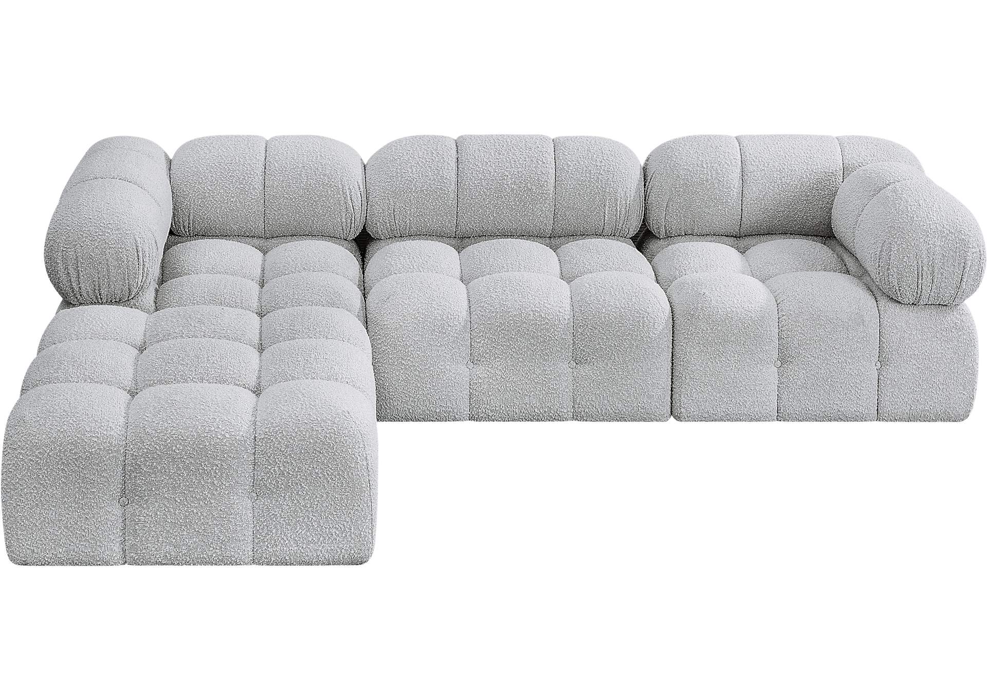 Ames Grey Boucle Fabric Modular Sectional,Meridian Furniture