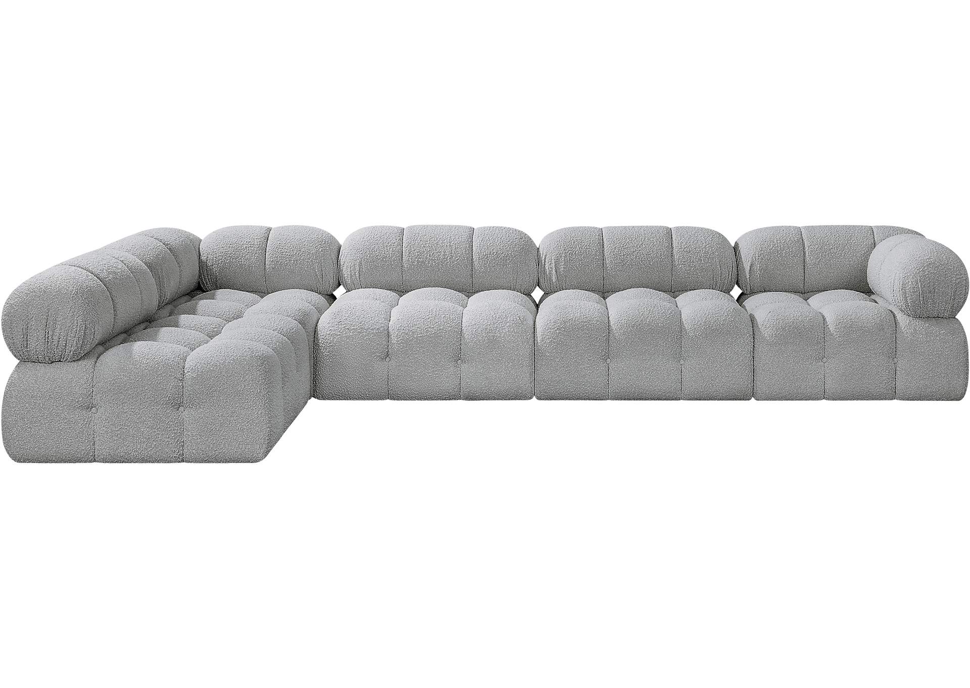 Ames Grey Boucle Fabric Modular Sectional,Meridian Furniture