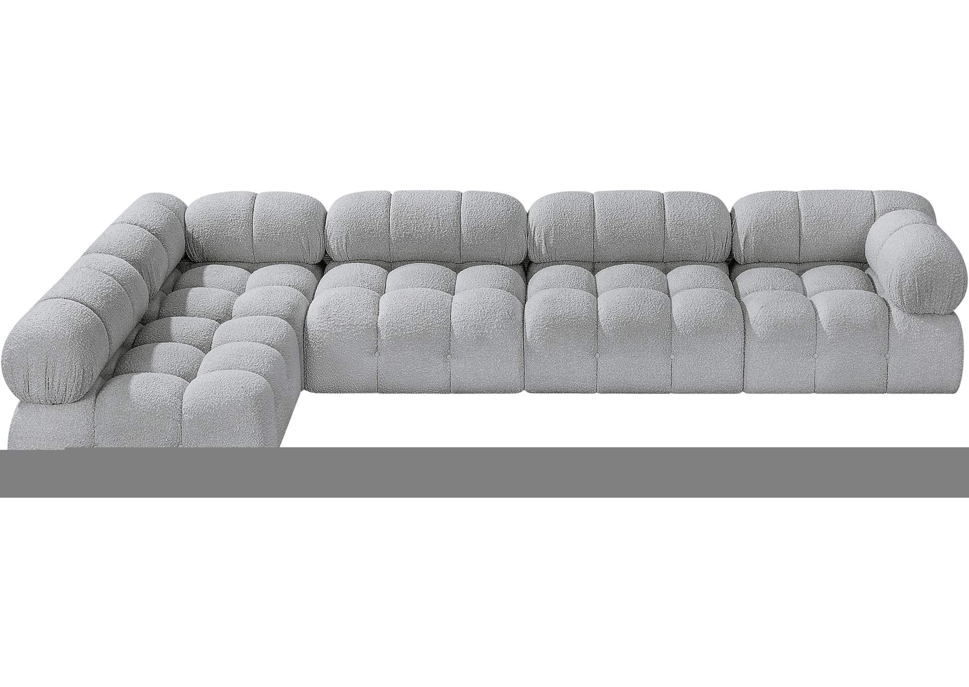 Ames Grey Boucle Fabric Modular Sectional,Meridian Furniture
