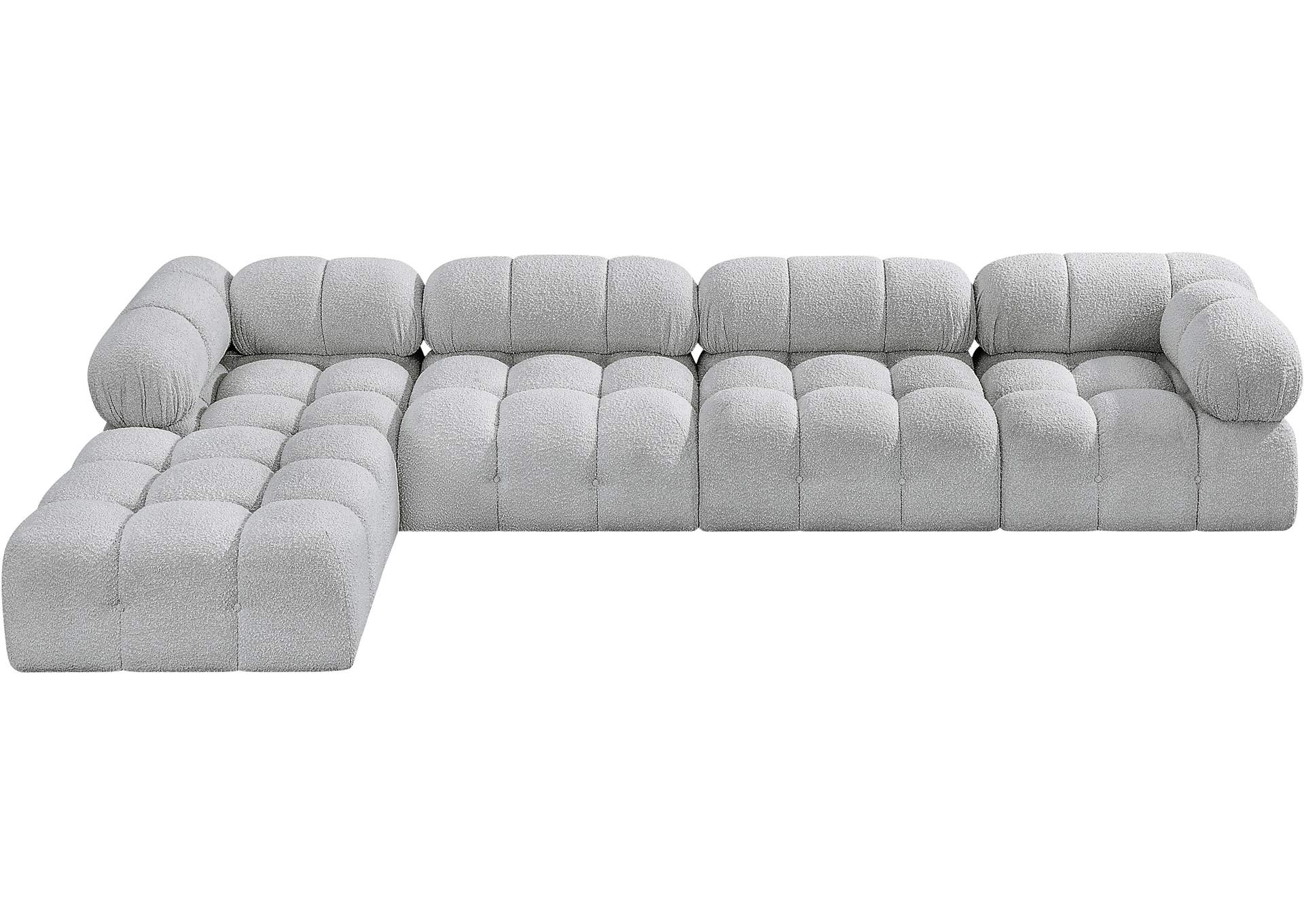 Ames Grey Boucle Fabric Modular Sectional,Meridian Furniture