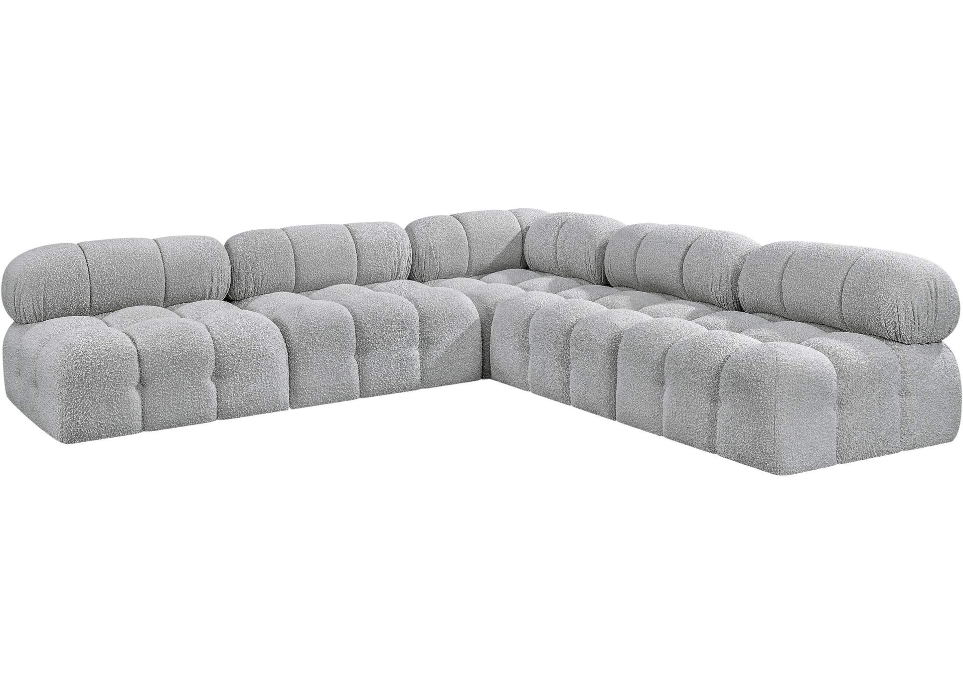 Ames Grey Boucle Fabric Modular Sectional,Meridian Furniture