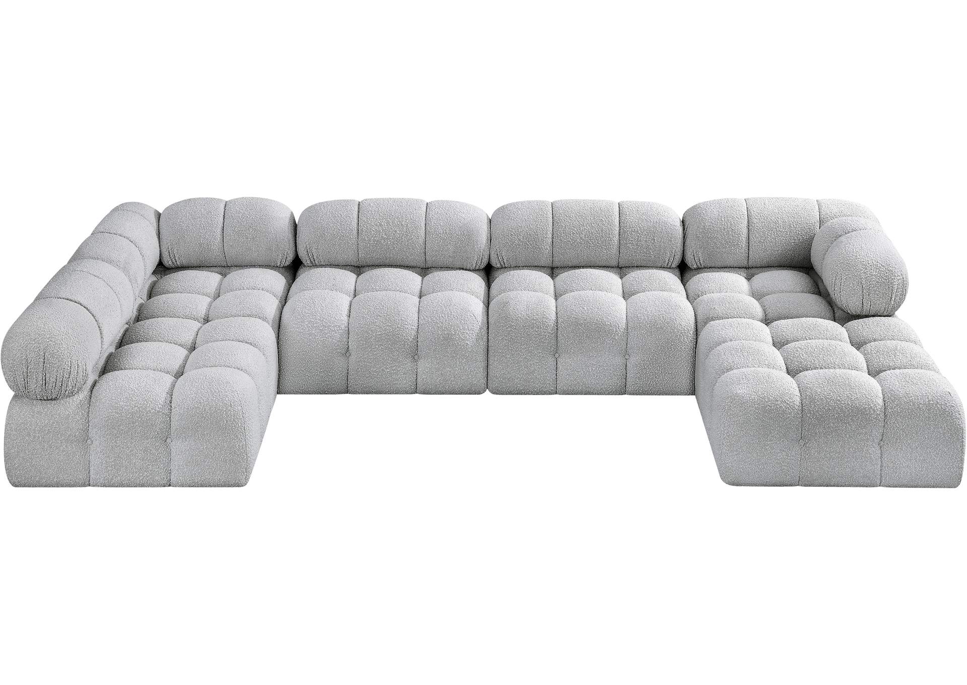 Ames Grey Boucle Fabric Modular Sectional,Meridian Furniture