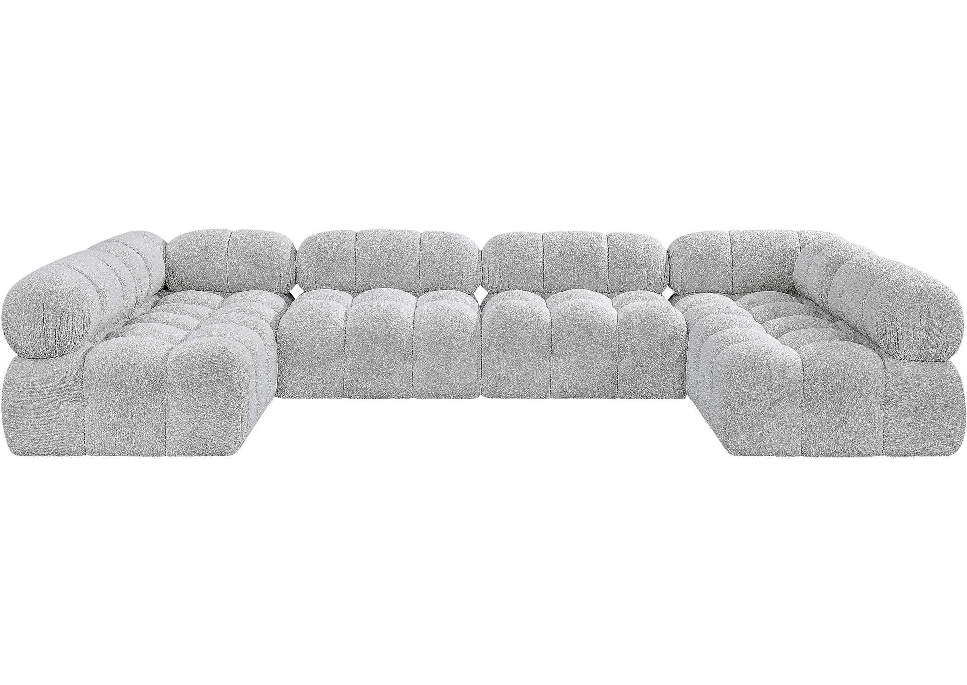 Ames Grey Boucle Fabric Modular Sectional,Meridian Furniture