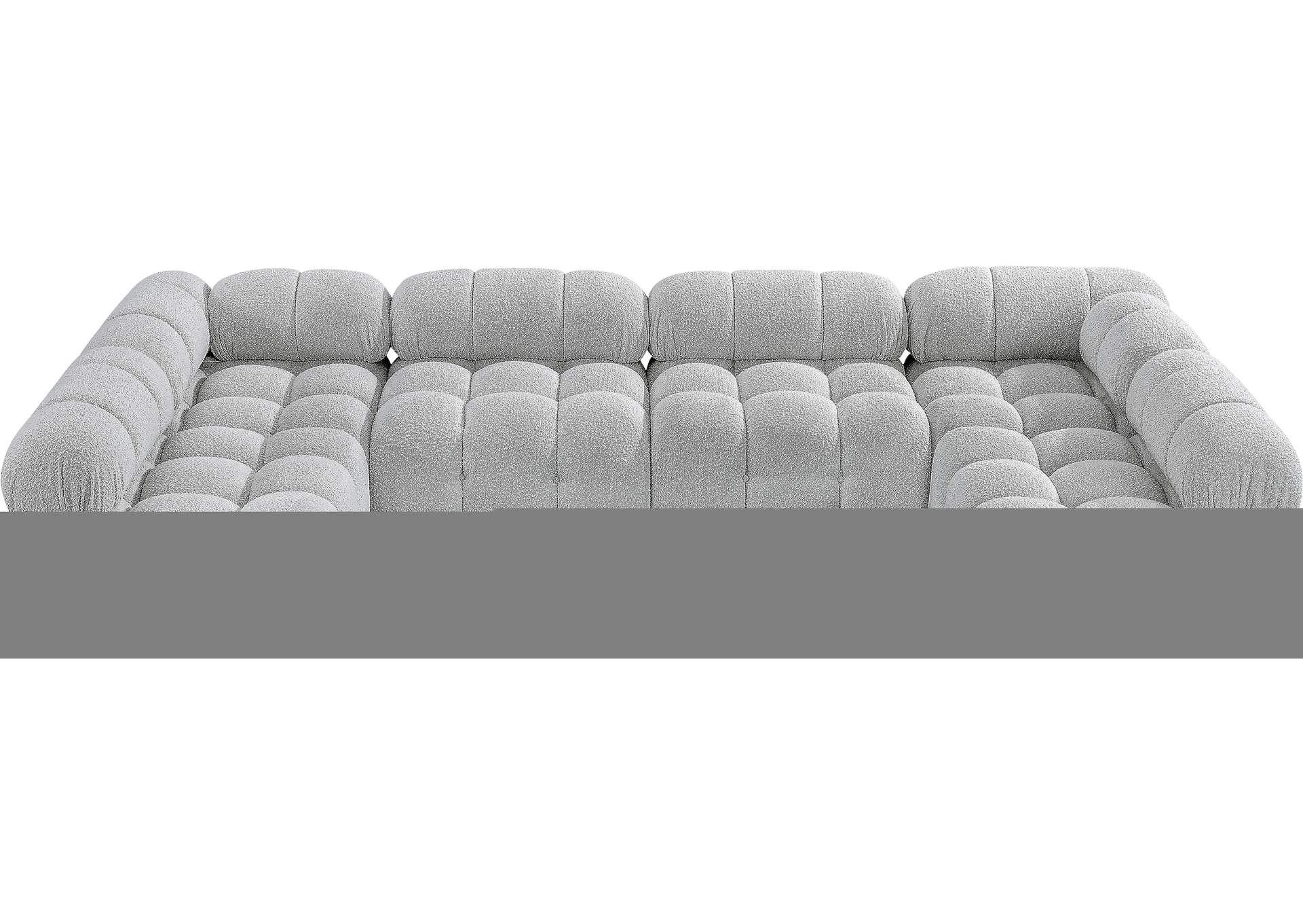 Ames Grey Boucle Fabric Modular Sectional,Meridian Furniture