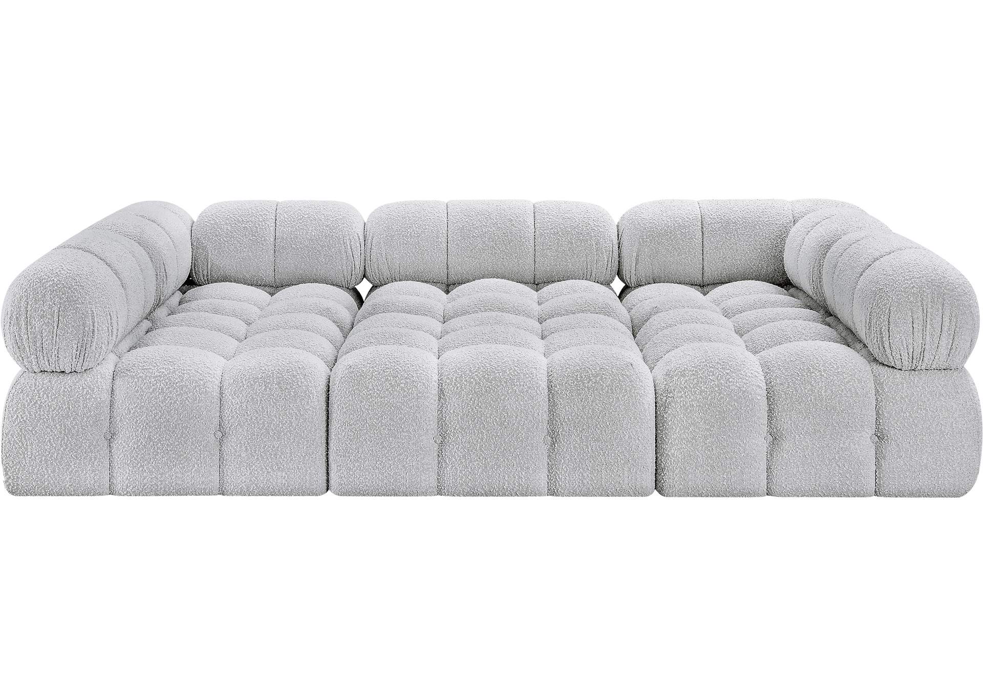 Ames Grey Boucle Fabric Modular Sectional,Meridian Furniture