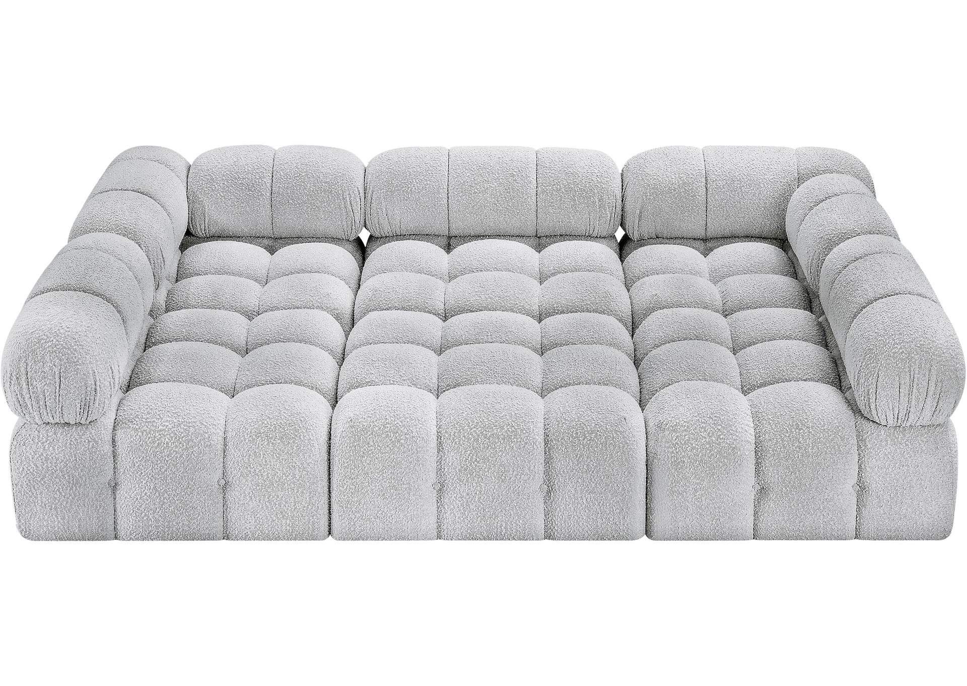 Ames Grey Boucle Fabric Modular Sectional,Meridian Furniture