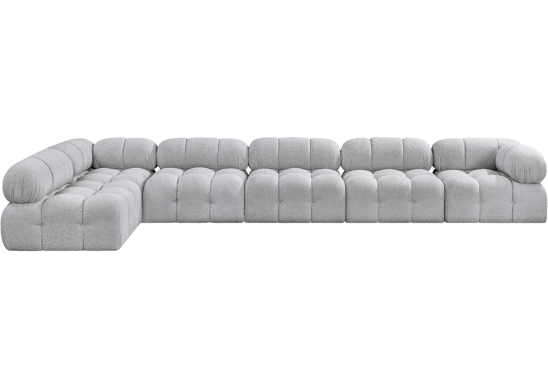 Ames Grey Boucle Fabric Modular Sectional,Meridian Furniture