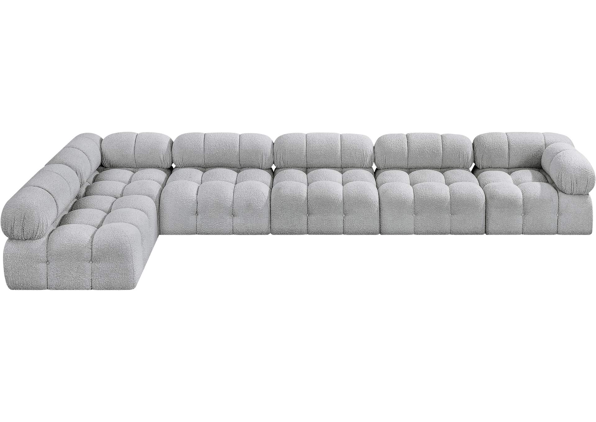Ames Grey Boucle Fabric Modular Sectional,Meridian Furniture