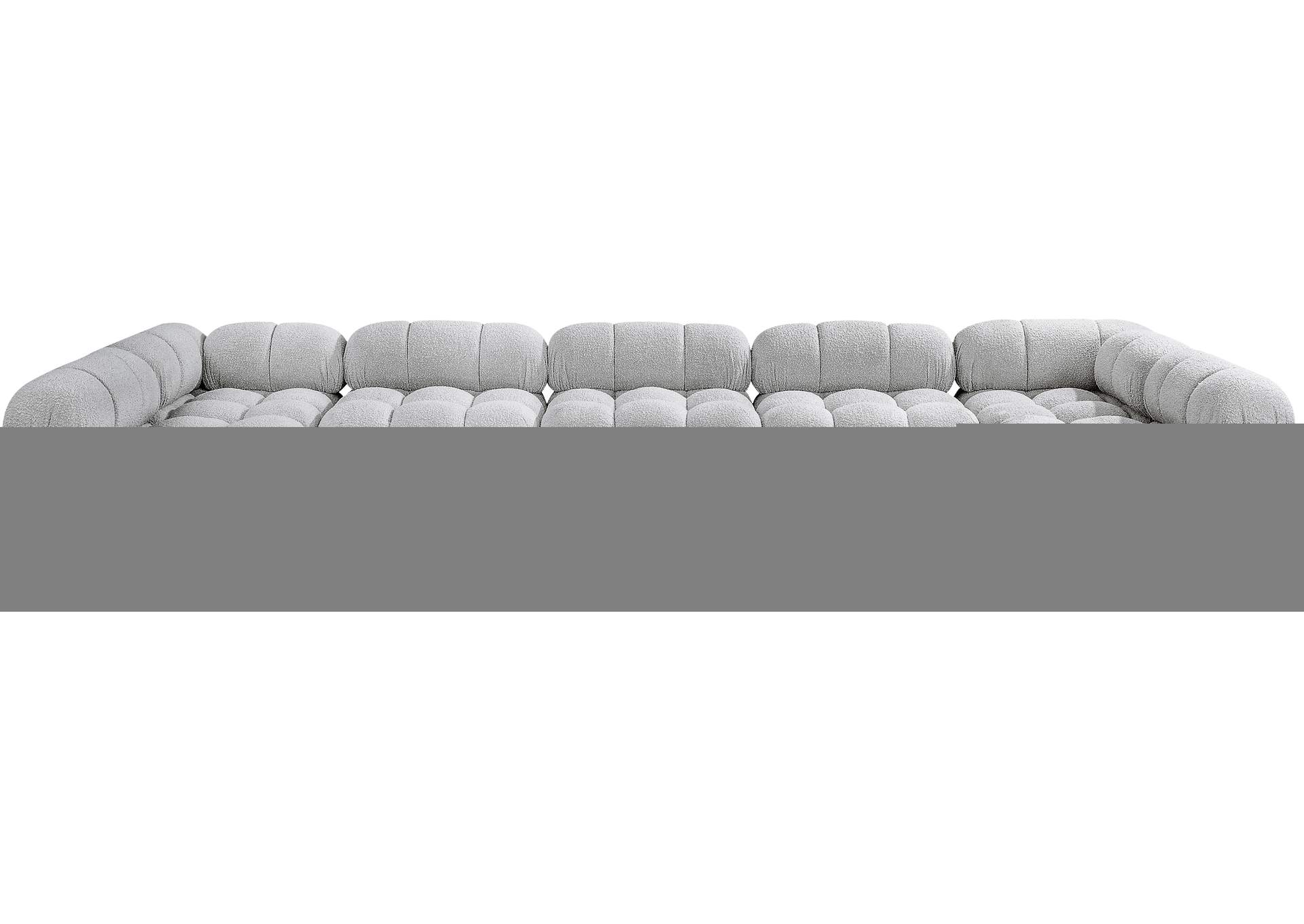 Ames Grey Boucle Fabric Modular Sectional,Meridian Furniture