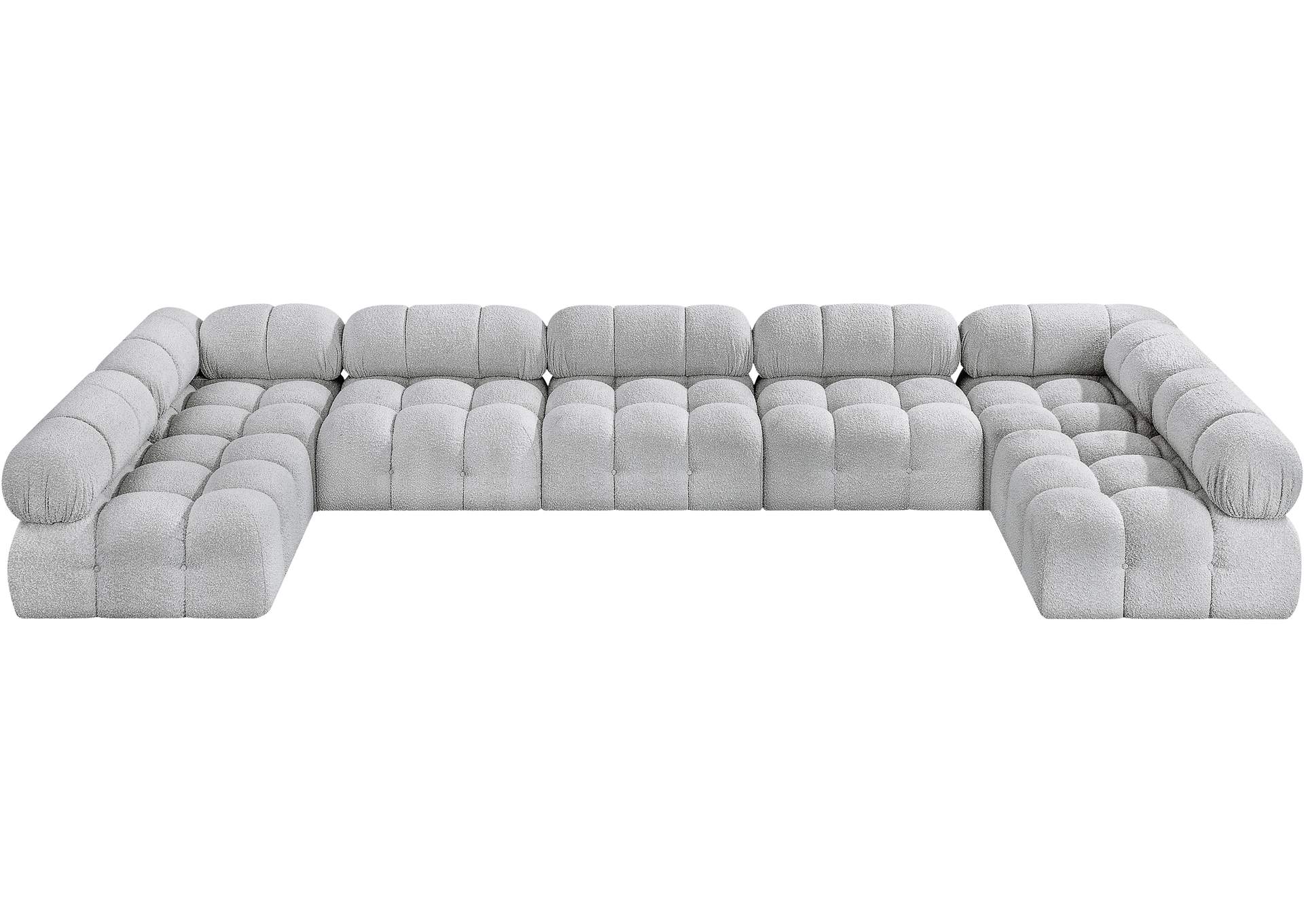 Ames Grey Boucle Fabric Modular Sectional,Meridian Furniture
