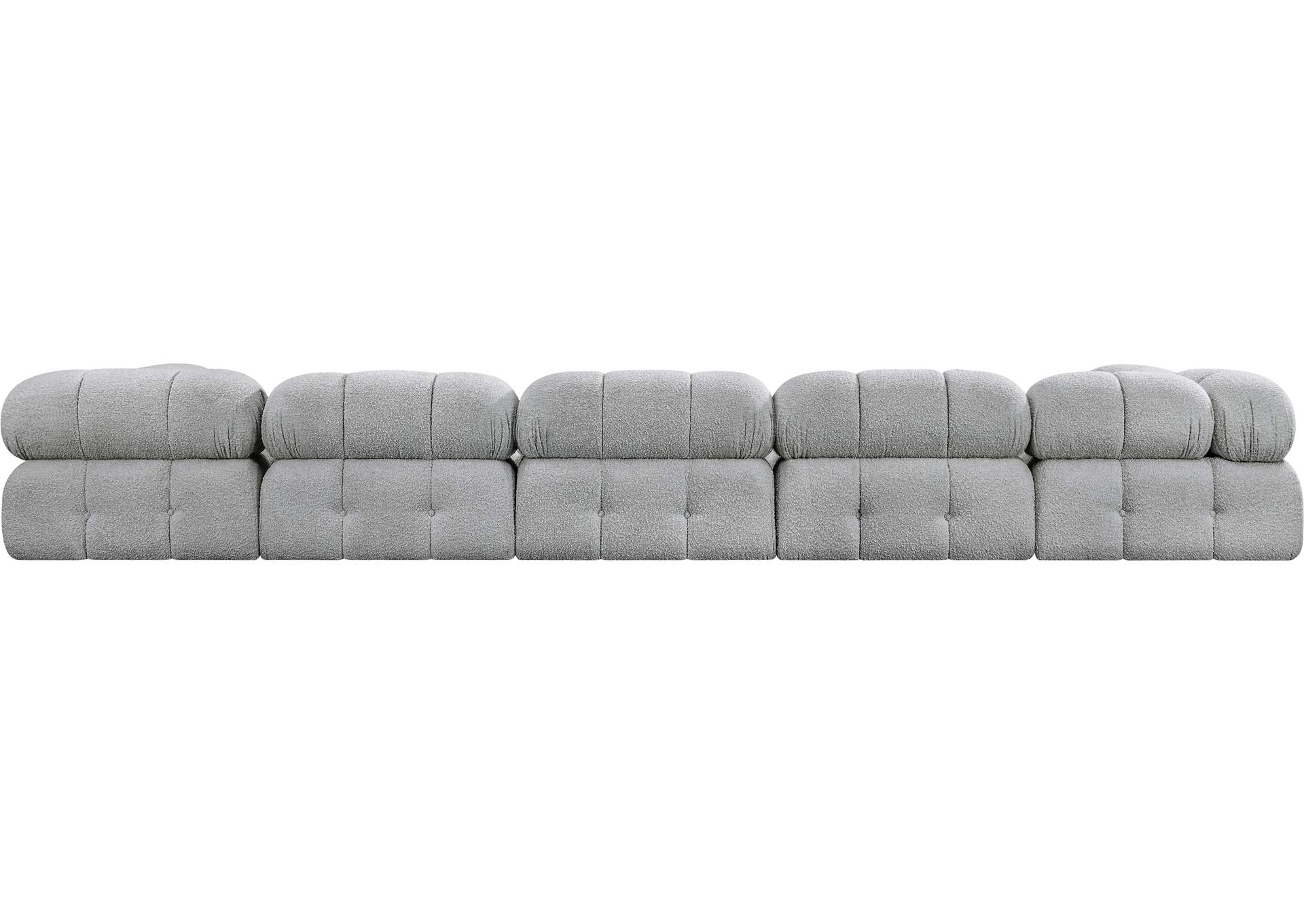 Ames Grey Boucle Fabric Modular Sectional,Meridian Furniture
