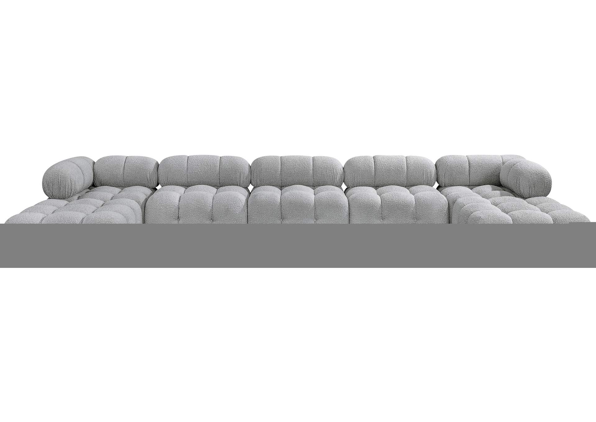 Ames Grey Boucle Fabric Modular Sectional,Meridian Furniture
