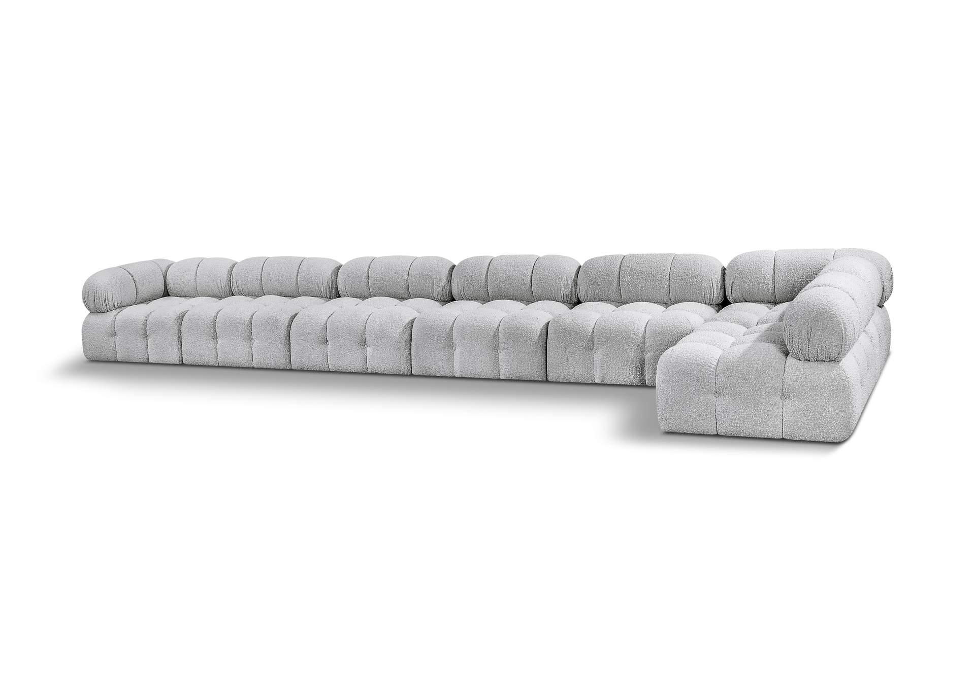 Ames Grey Boucle Fabric Modular Sectional,Meridian Furniture