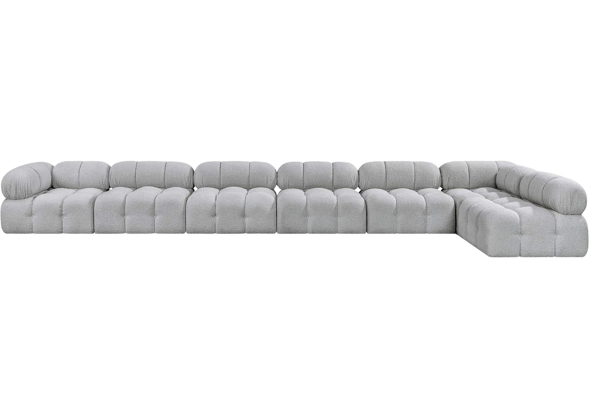 Ames Grey Boucle Fabric Modular Sectional,Meridian Furniture