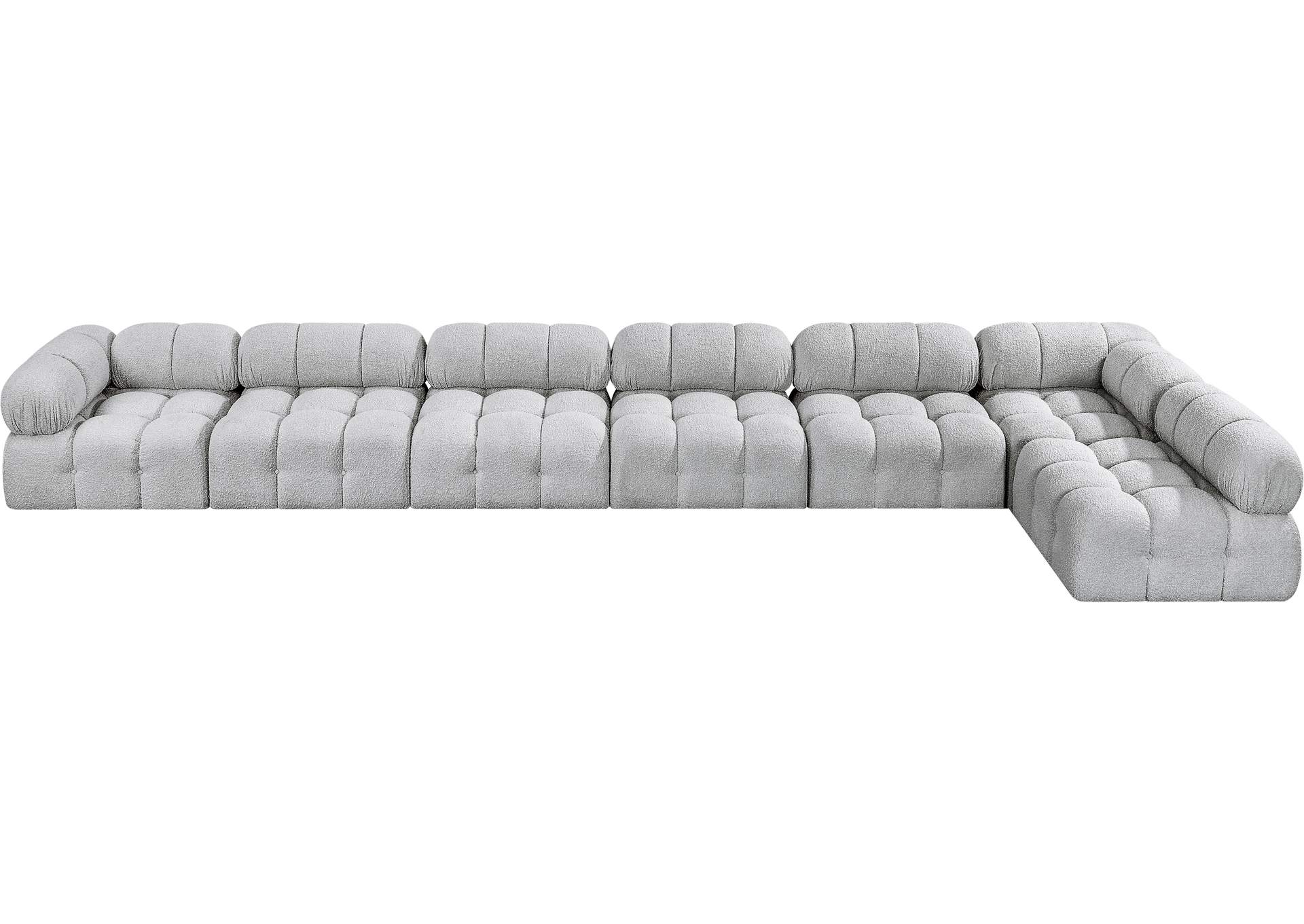 Ames Grey Boucle Fabric Modular Sectional,Meridian Furniture