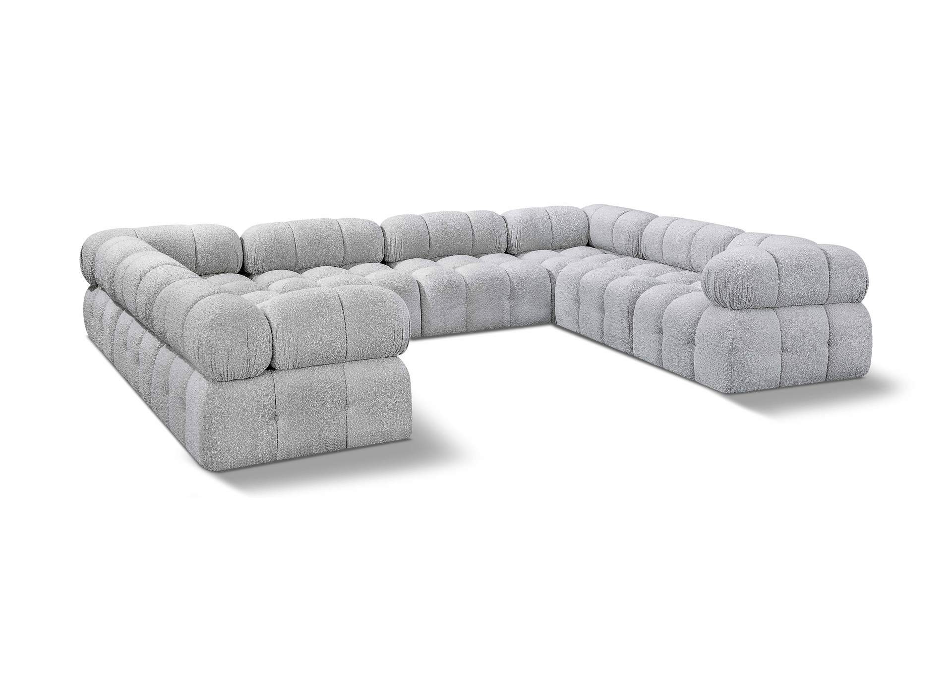 Ames Grey Boucle Fabric Modular Sectional,Meridian Furniture