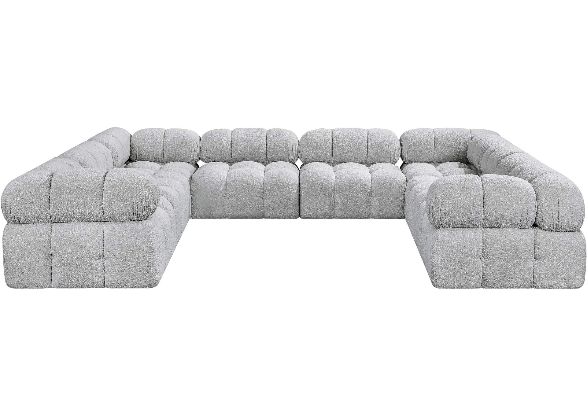 Ames Grey Boucle Fabric Modular Sectional,Meridian Furniture