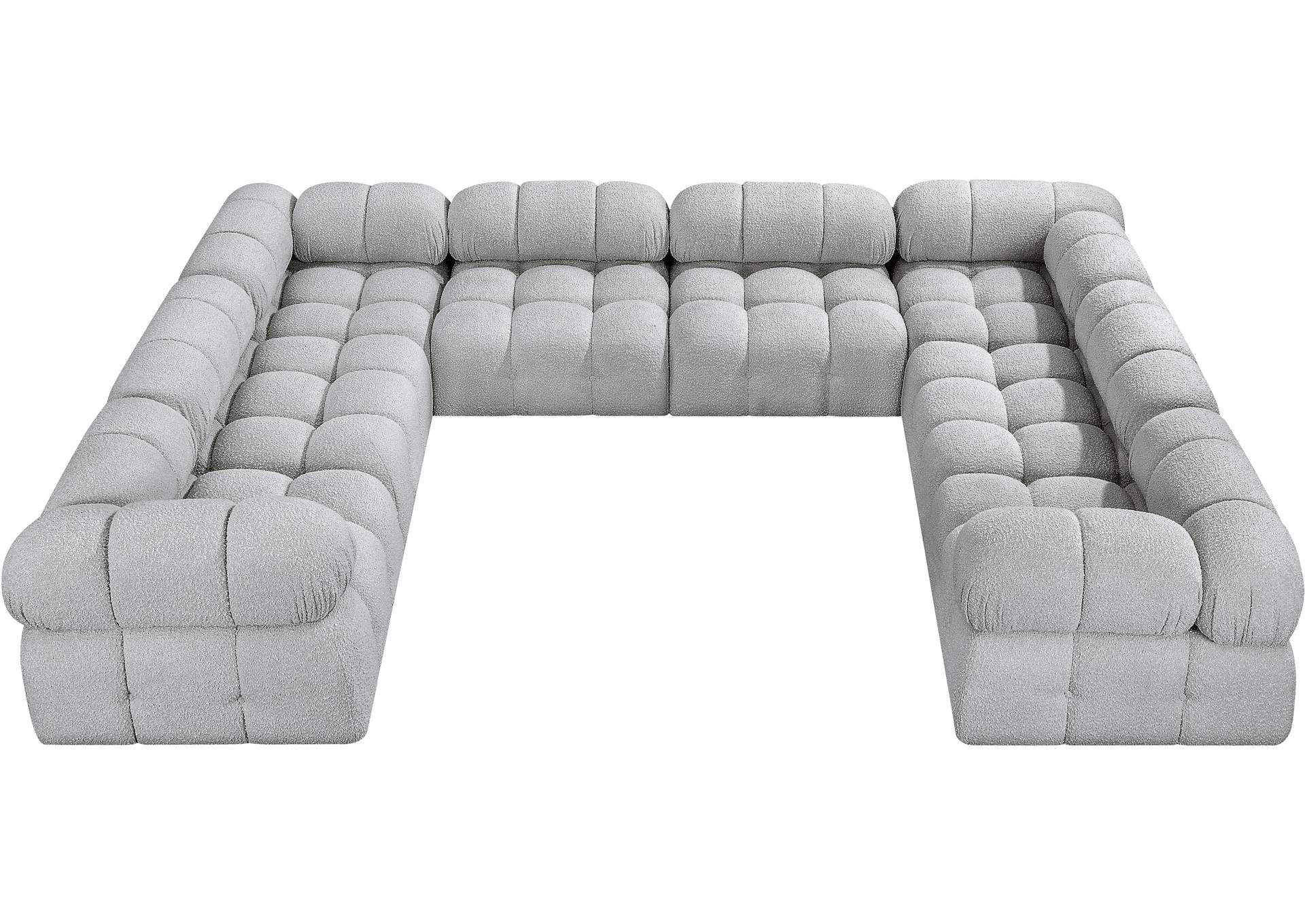Ames Grey Boucle Fabric Modular Sectional,Meridian Furniture
