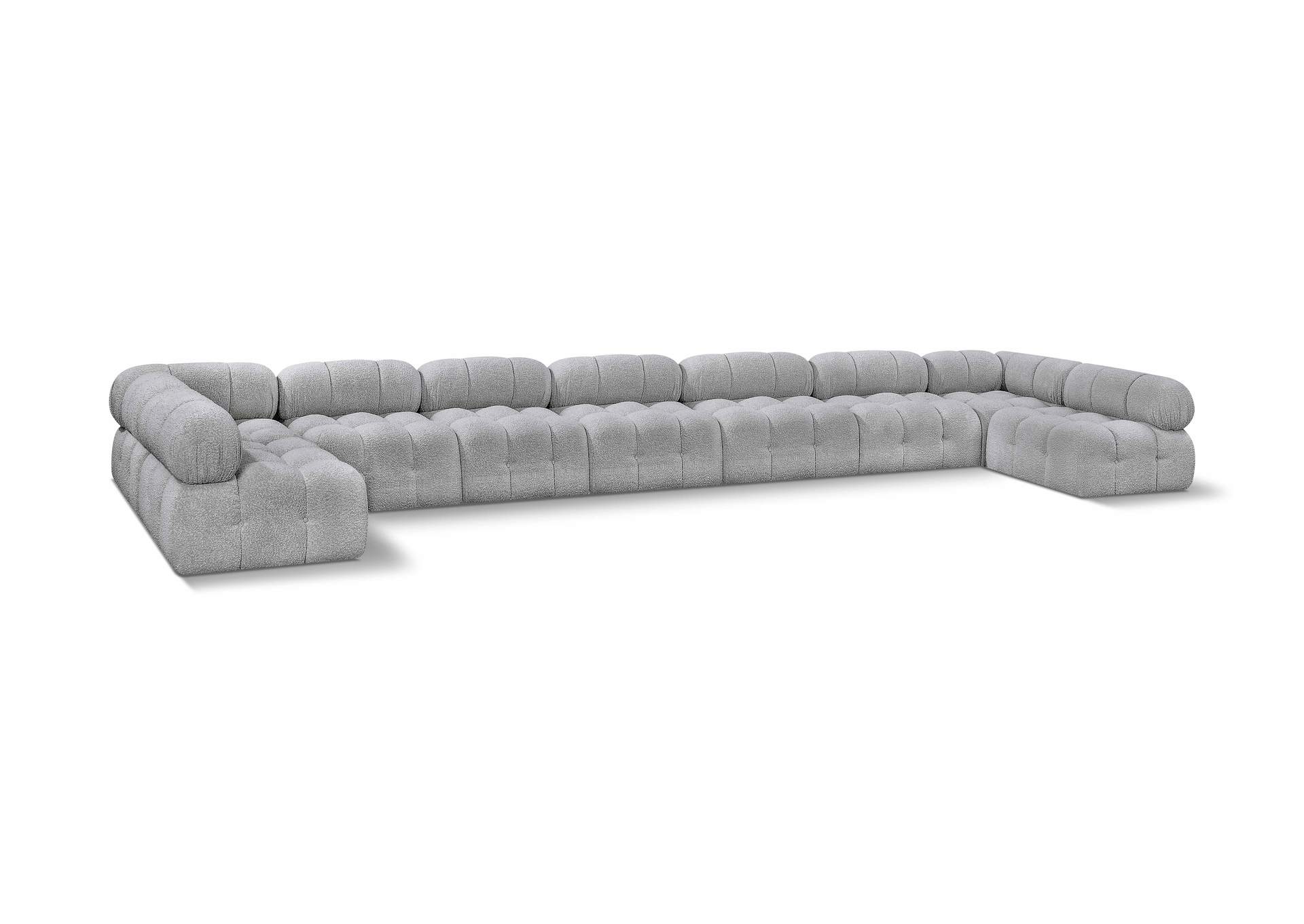 Ames Grey Boucle Fabric Modular Sectional,Meridian Furniture