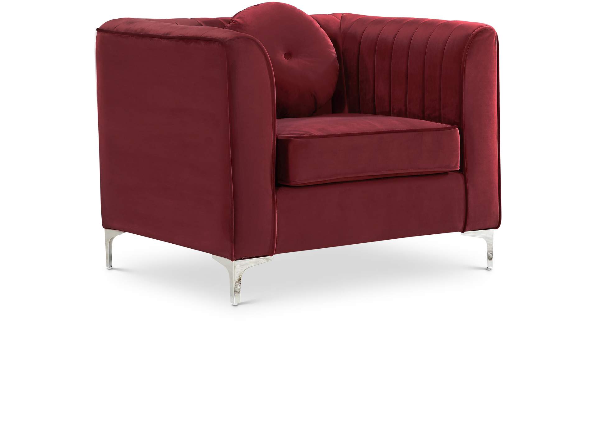 Isabelle Burgundy Velvet Chair,Meridian Furniture