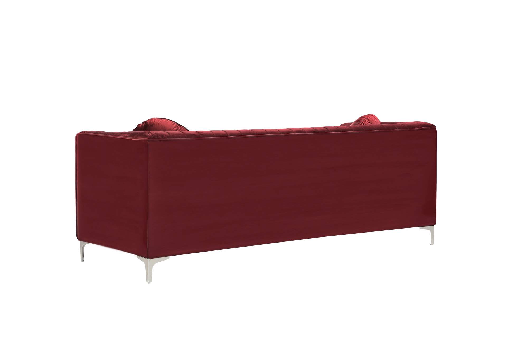 Isabelle Burgundy Velvet Loveseat,Meridian Furniture