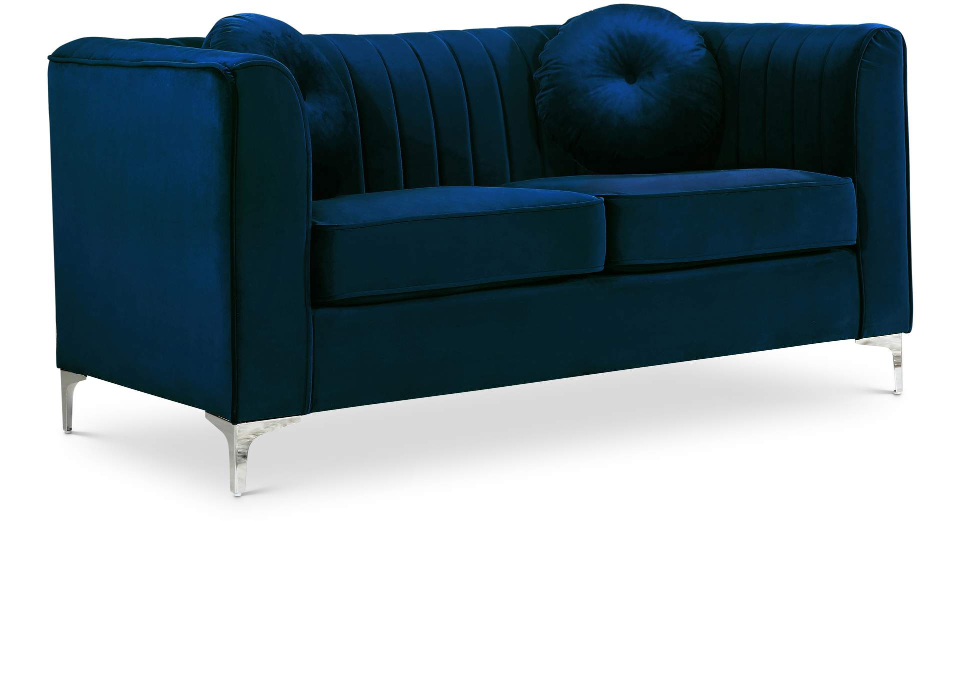 Isabelle Navy Velvet Loveseat,Meridian Furniture