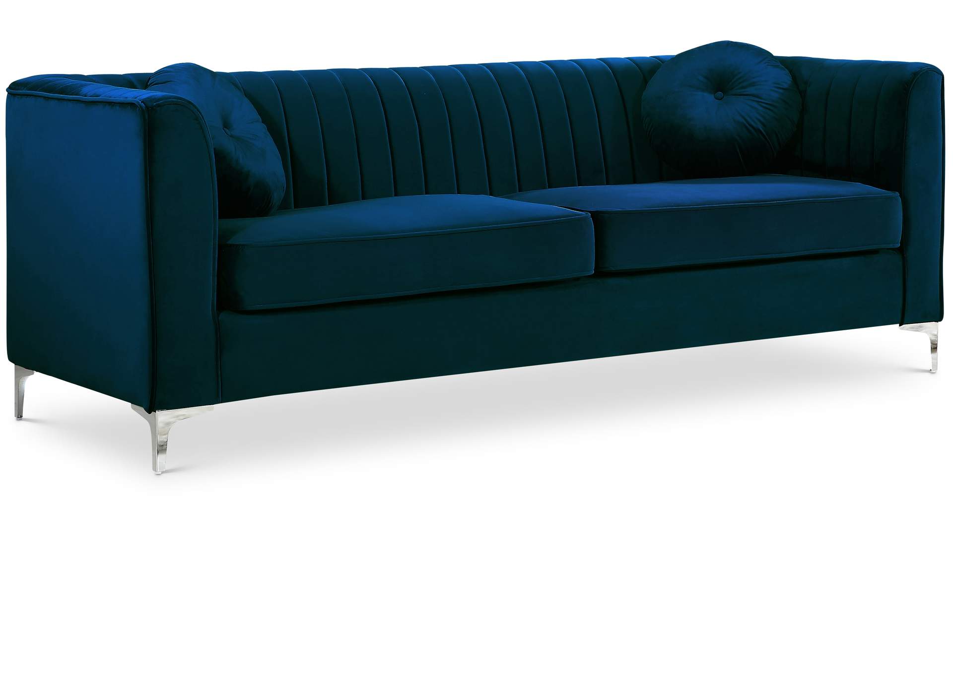 Isabelle Navy Velvet Sofa,Meridian Furniture