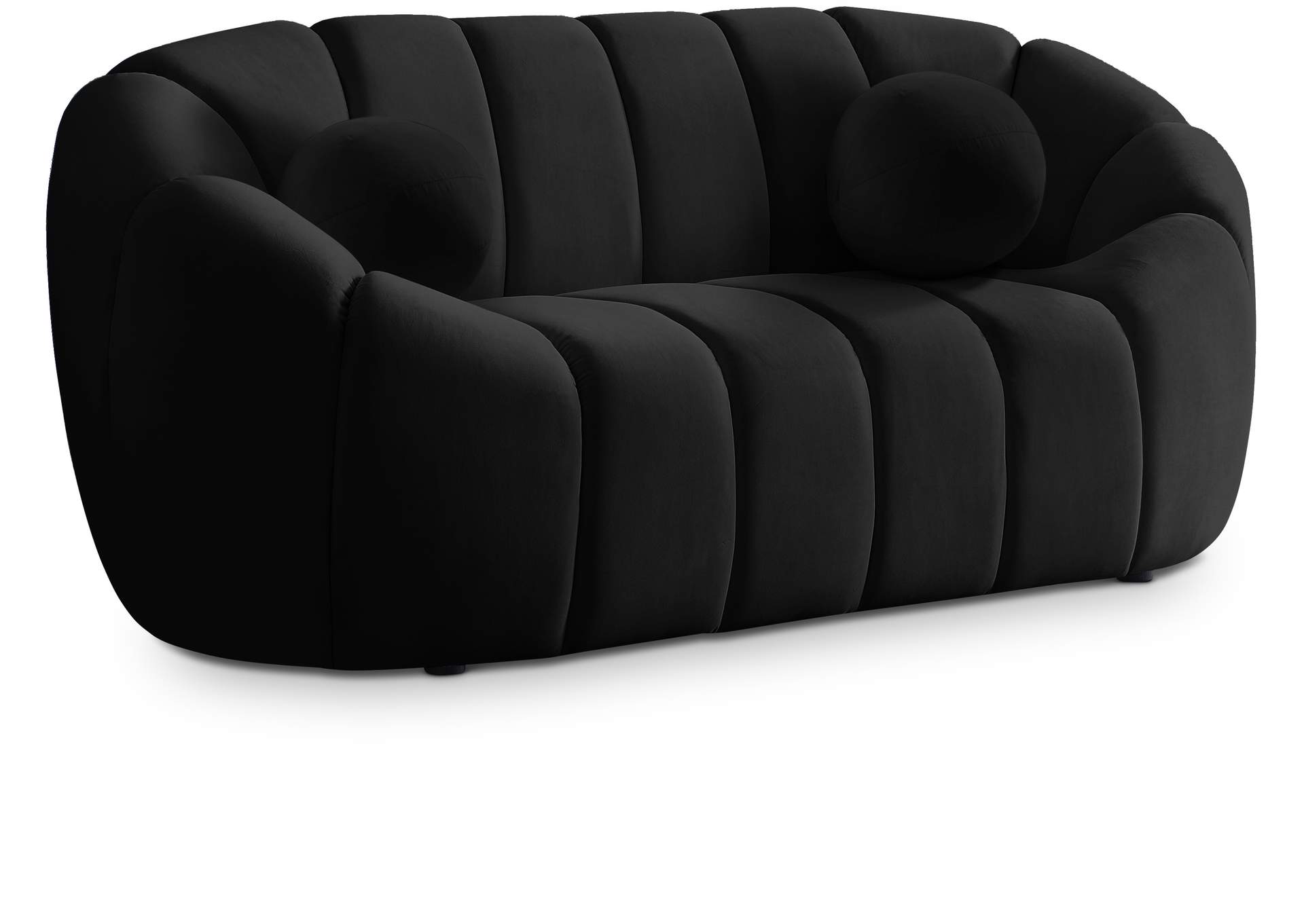 Elijah Black Velvet Loveseat,Meridian Furniture