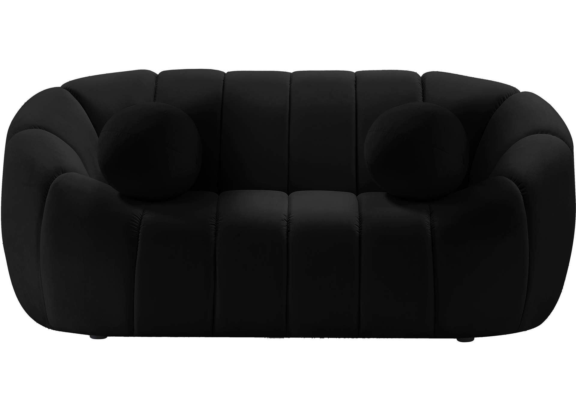 Elijah Black Velvet Loveseat,Meridian Furniture