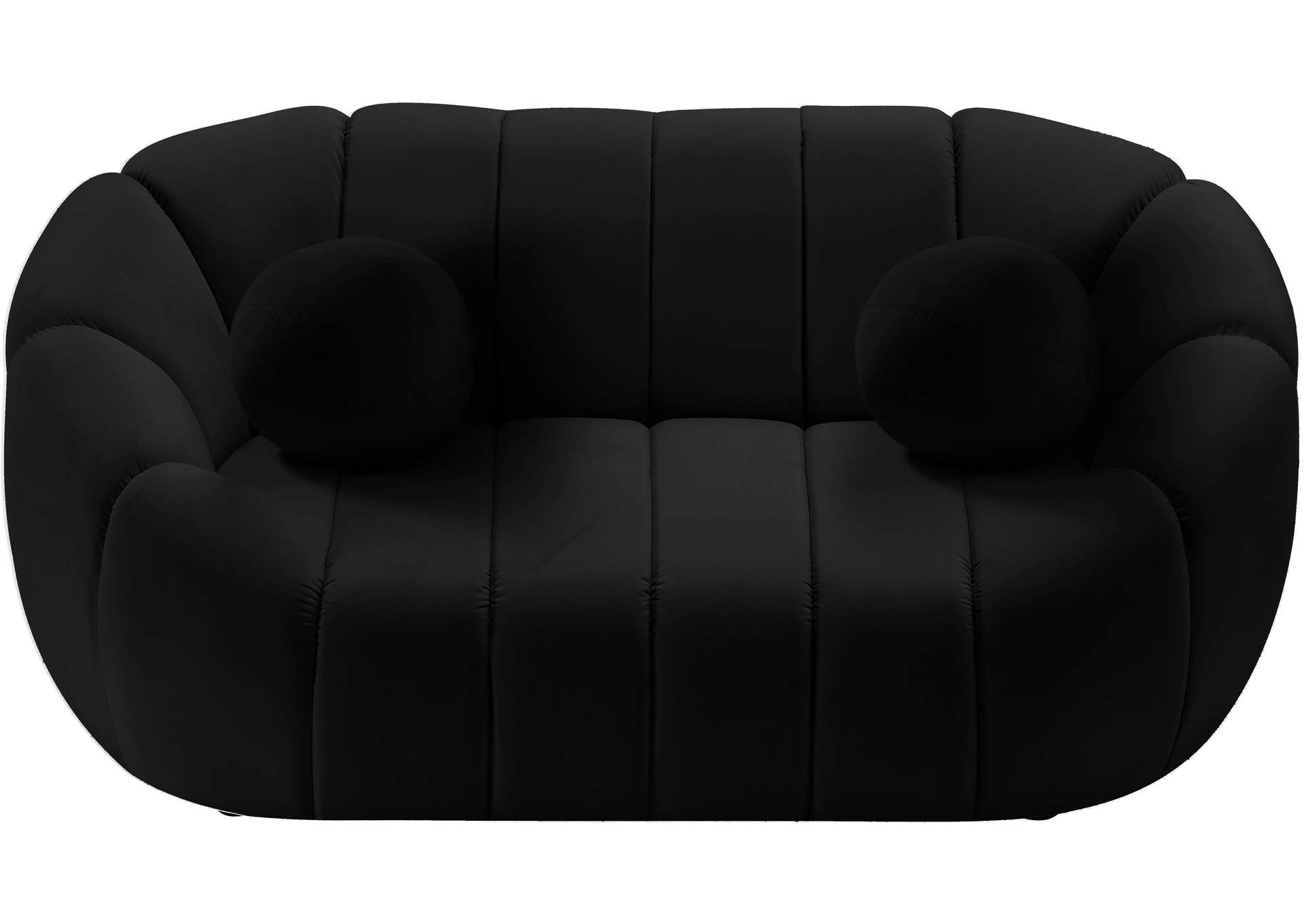 Elijah Black Velvet Loveseat,Meridian Furniture