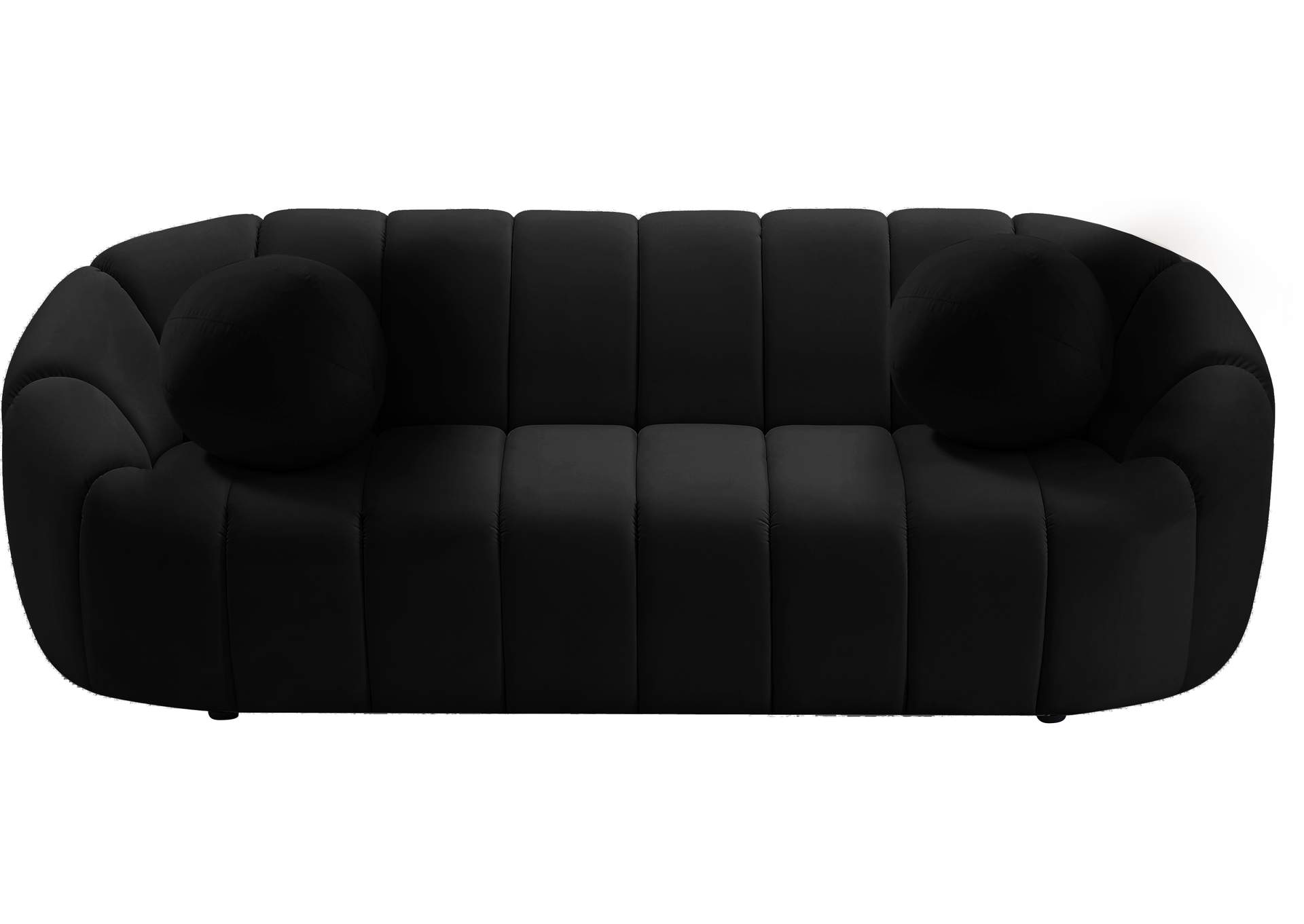 Elijah Black Velvet Sofa,Meridian Furniture