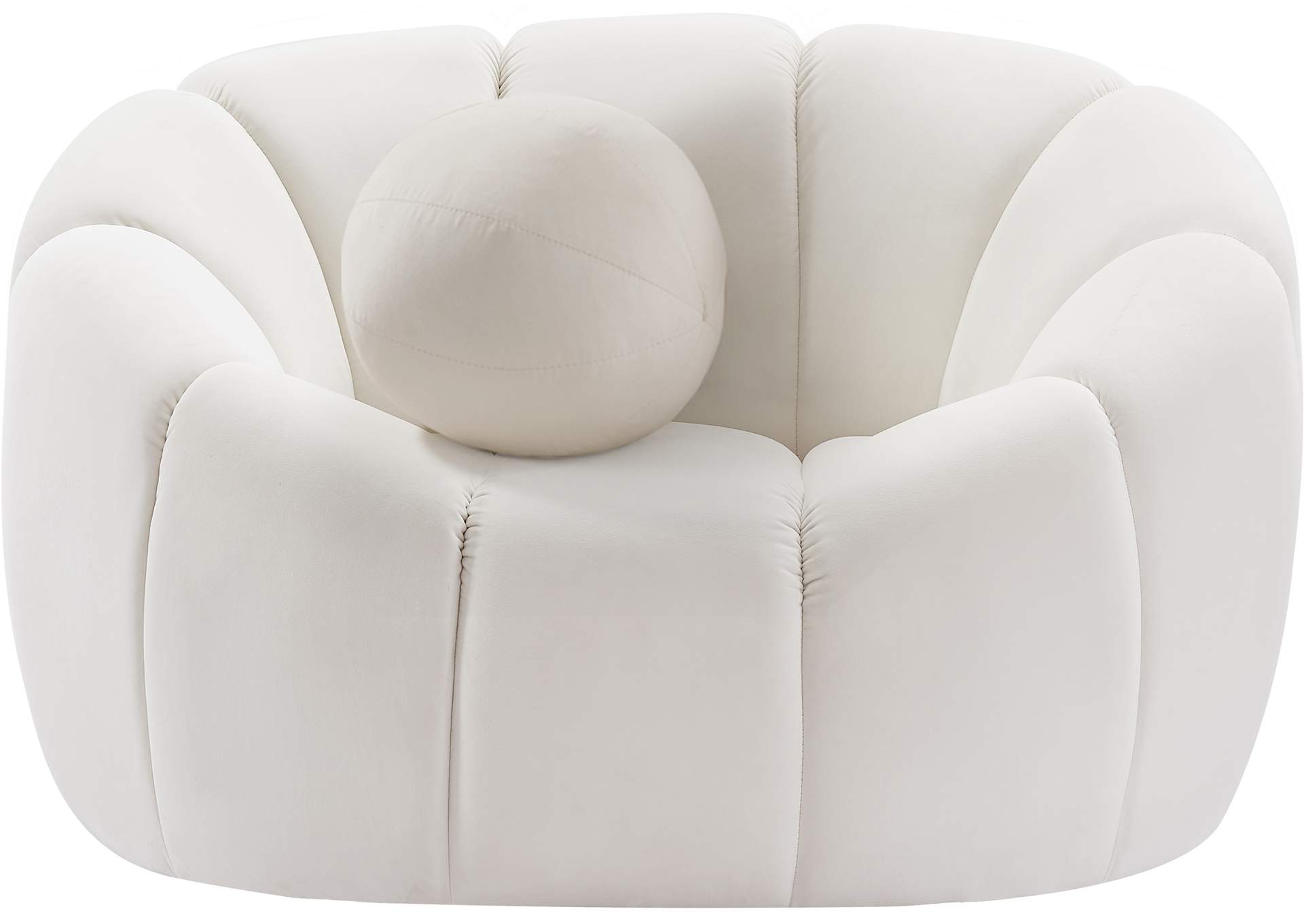 Elijah Cream Velvet Chair,Meridian Furniture