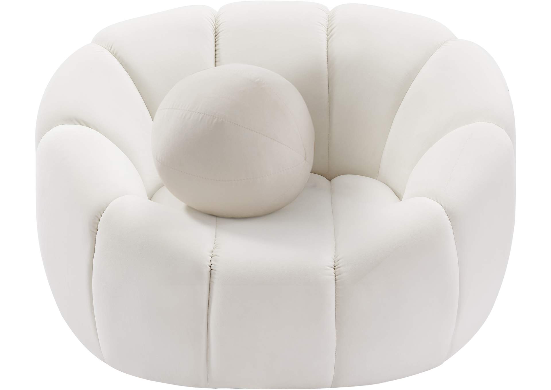 Elijah Cream Velvet Chair,Meridian Furniture