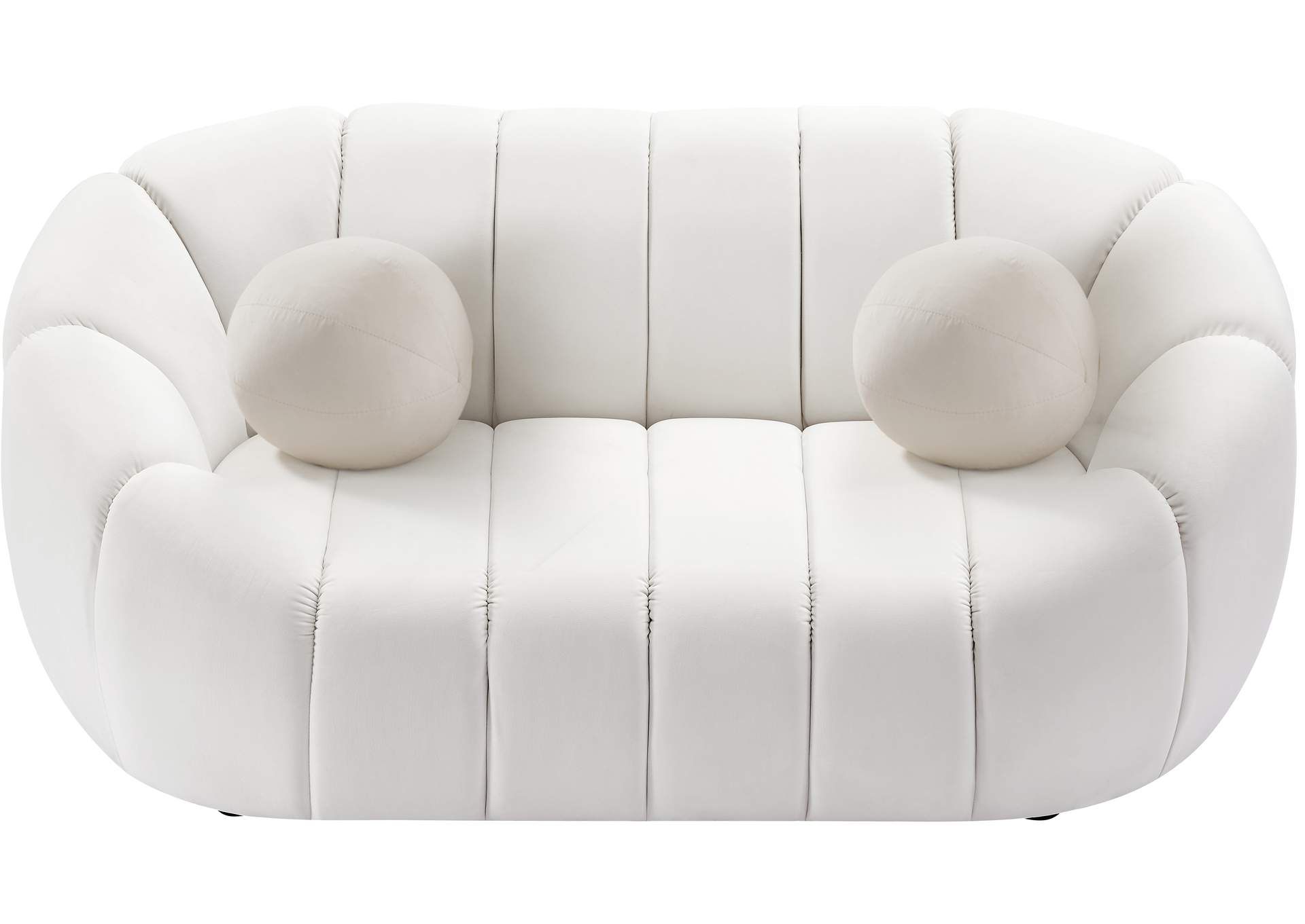 Elijah Cream Velvet Loveseat,Meridian Furniture