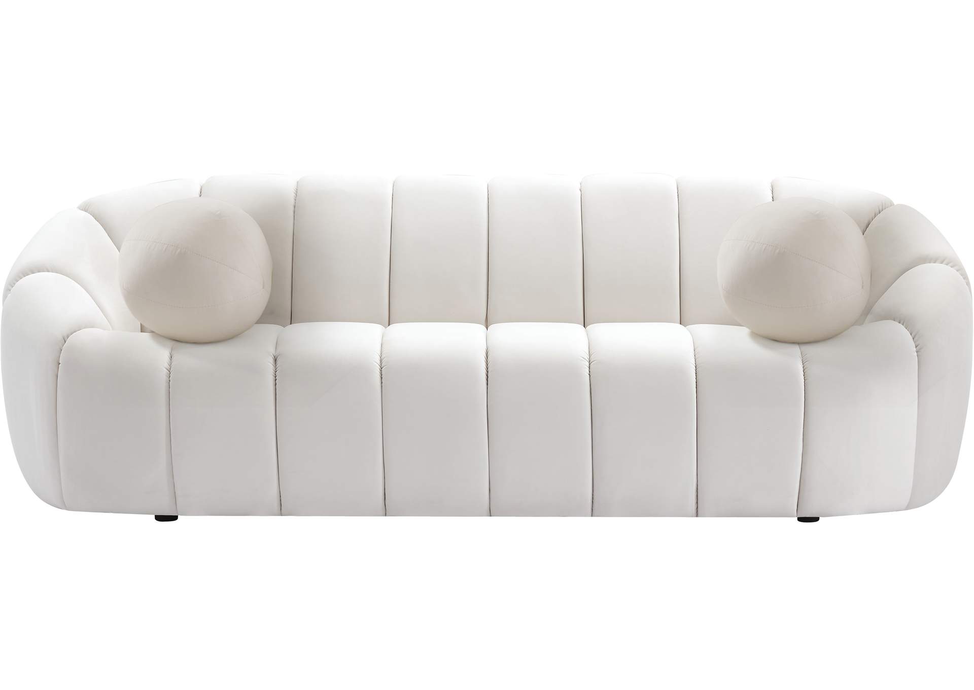 Elijah Cream Velvet Sofa,Meridian Furniture