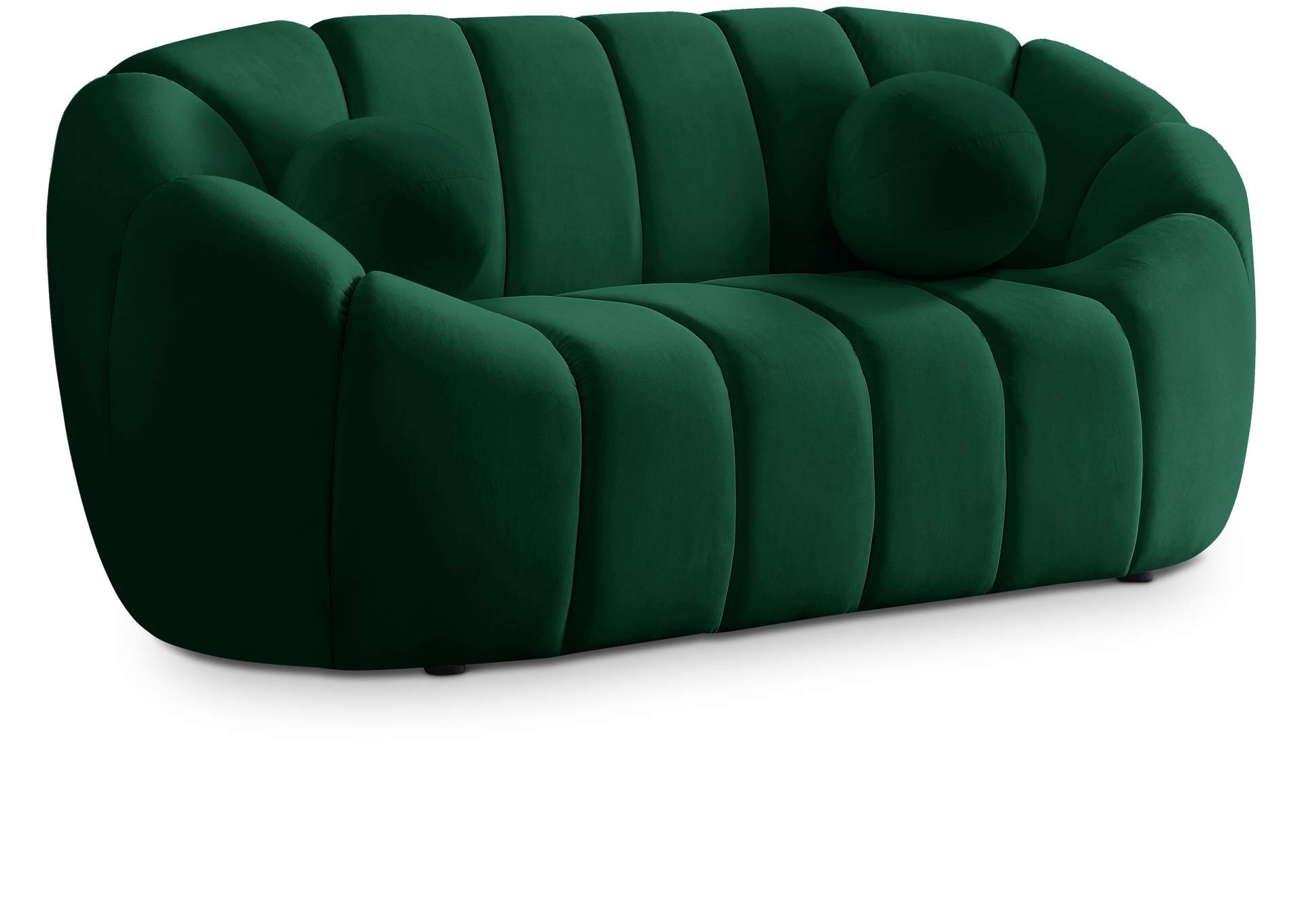 Elijah Green Velvet Loveseat,Meridian Furniture