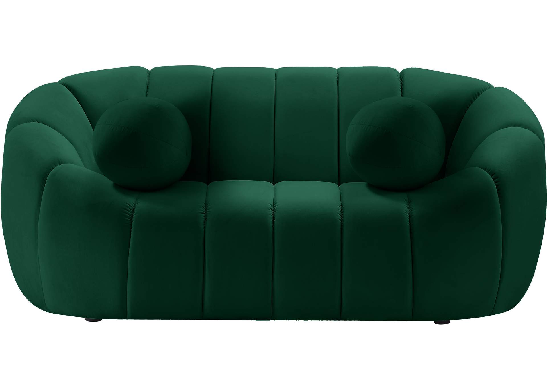 Elijah Green Velvet Loveseat,Meridian Furniture