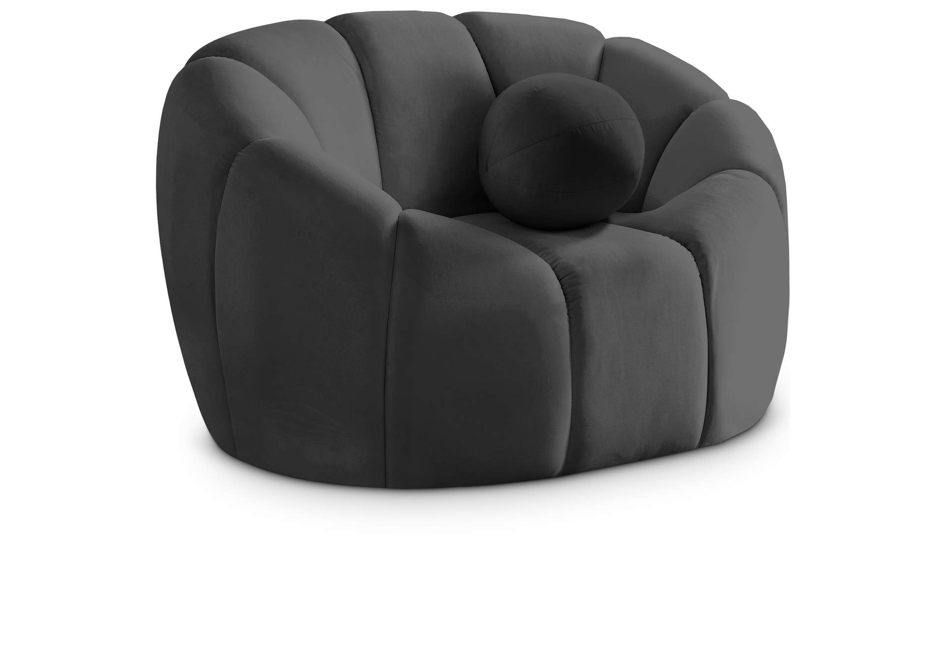 Elijah Grey Velvet Chair,Meridian Furniture