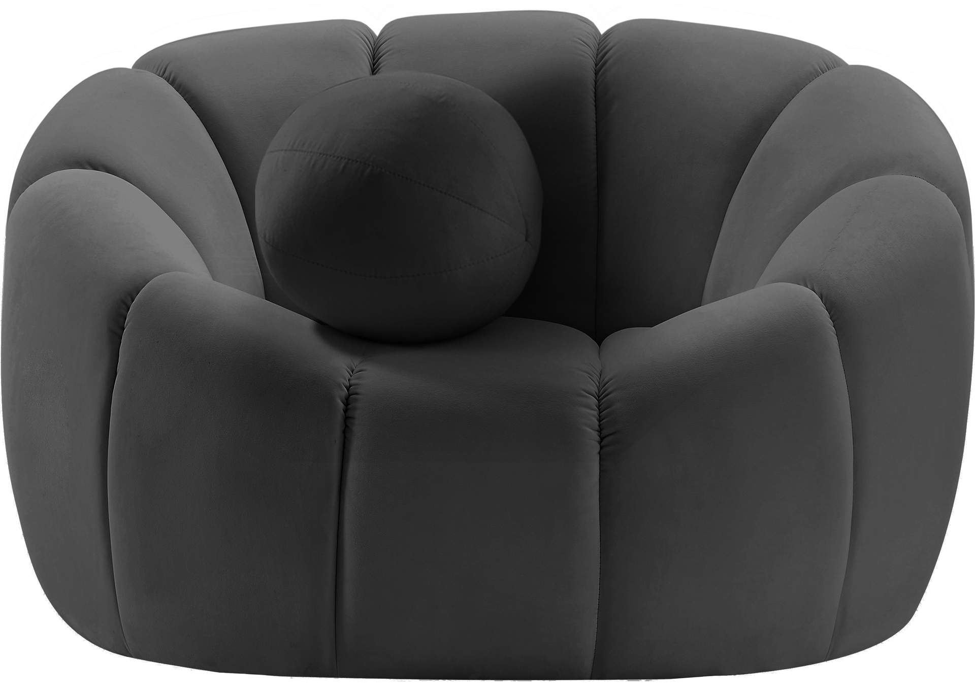 Elijah Grey Velvet Chair,Meridian Furniture