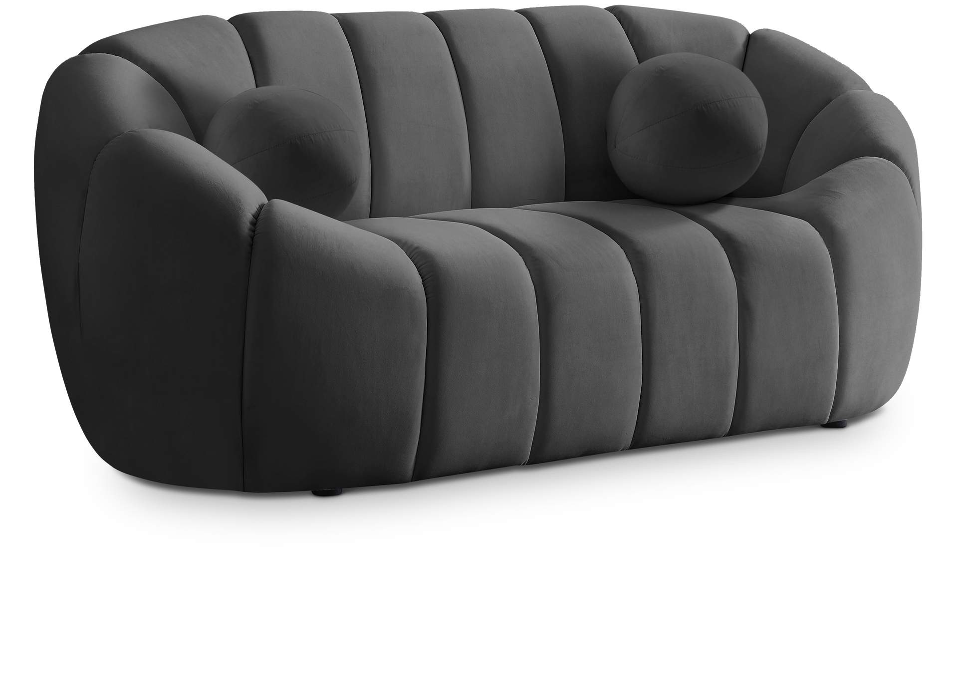 Elijah Grey Velvet Loveseat,Meridian Furniture