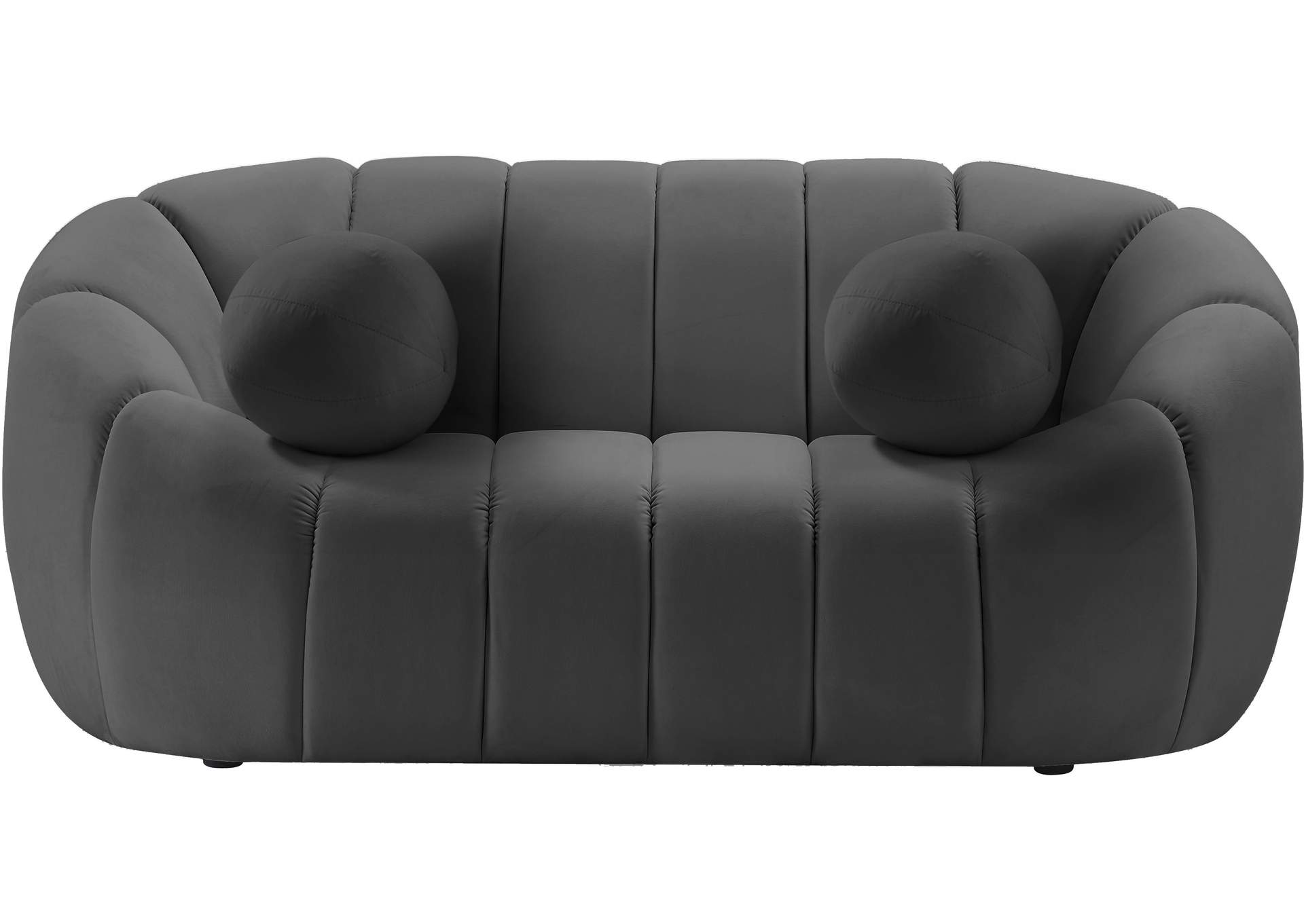 Elijah Grey Velvet Loveseat,Meridian Furniture